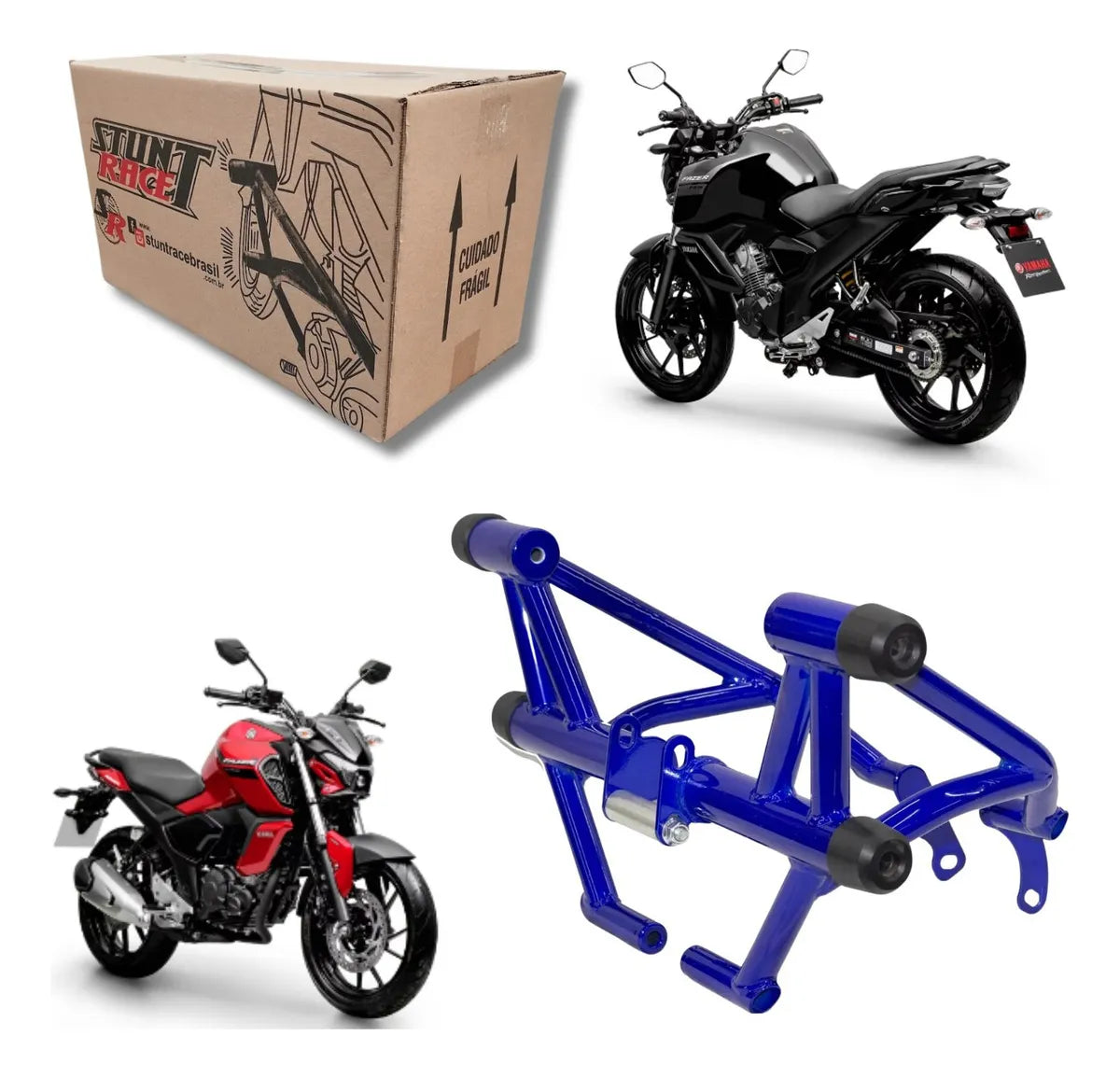 Protetor Motor Carenagem Stunt Race Fz15 2023 2024 Azul