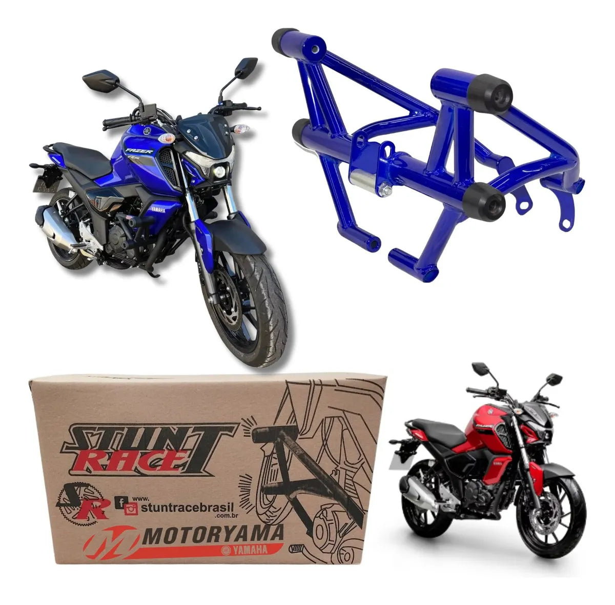 Protetor Motor Carenagem Stunt Race Fz15 2023 2024 Azul