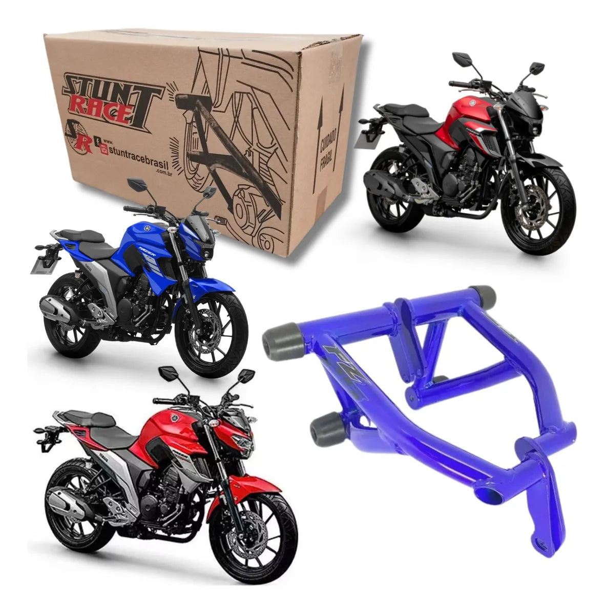 Protetor Motor Carenagem Stunt Race Fazer 250 Fz25 Azul