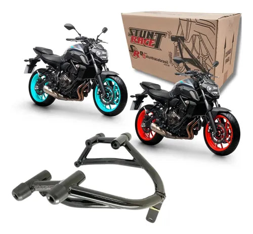 Protetor Motor Carenagem Stunt Race Mt07 Mt 07 Preto Brilho