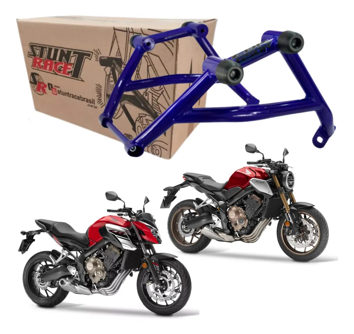 Protetor Motor Carenagem Stunt Race Honda Cb650f Cb650r Azul