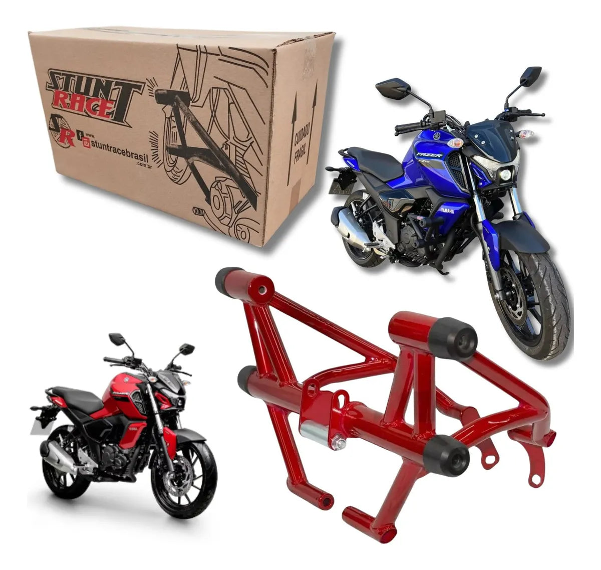Protetor Motor Carenagem Stunt Race Fz15 2023 2024 Vermelho