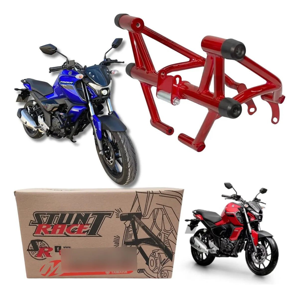 Protetor Motor Carenagem Stunt Race Fz15 2023 2024 Vermelho