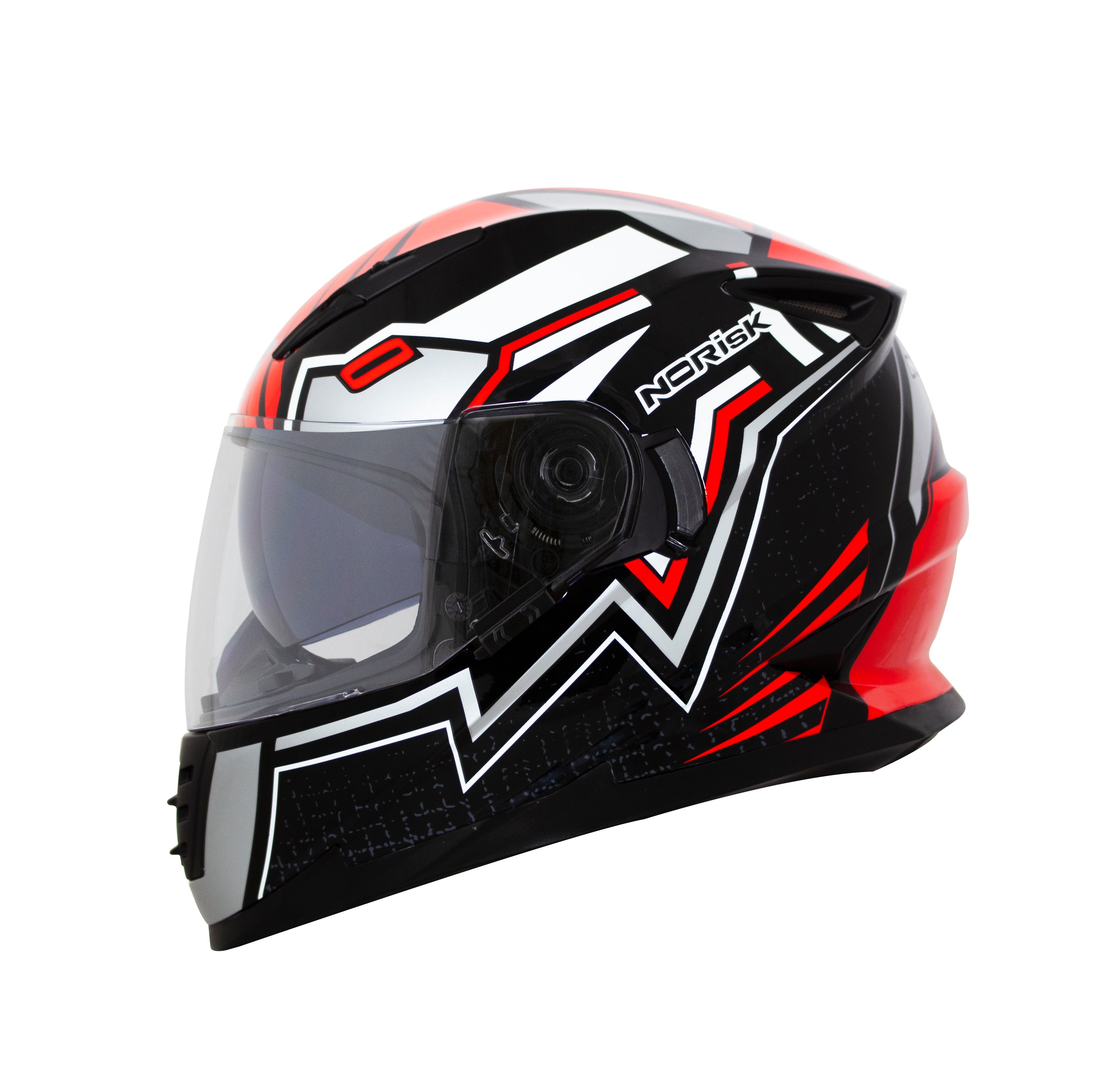 Capacete Norisk Soul Target Wizard Vermelho Prata