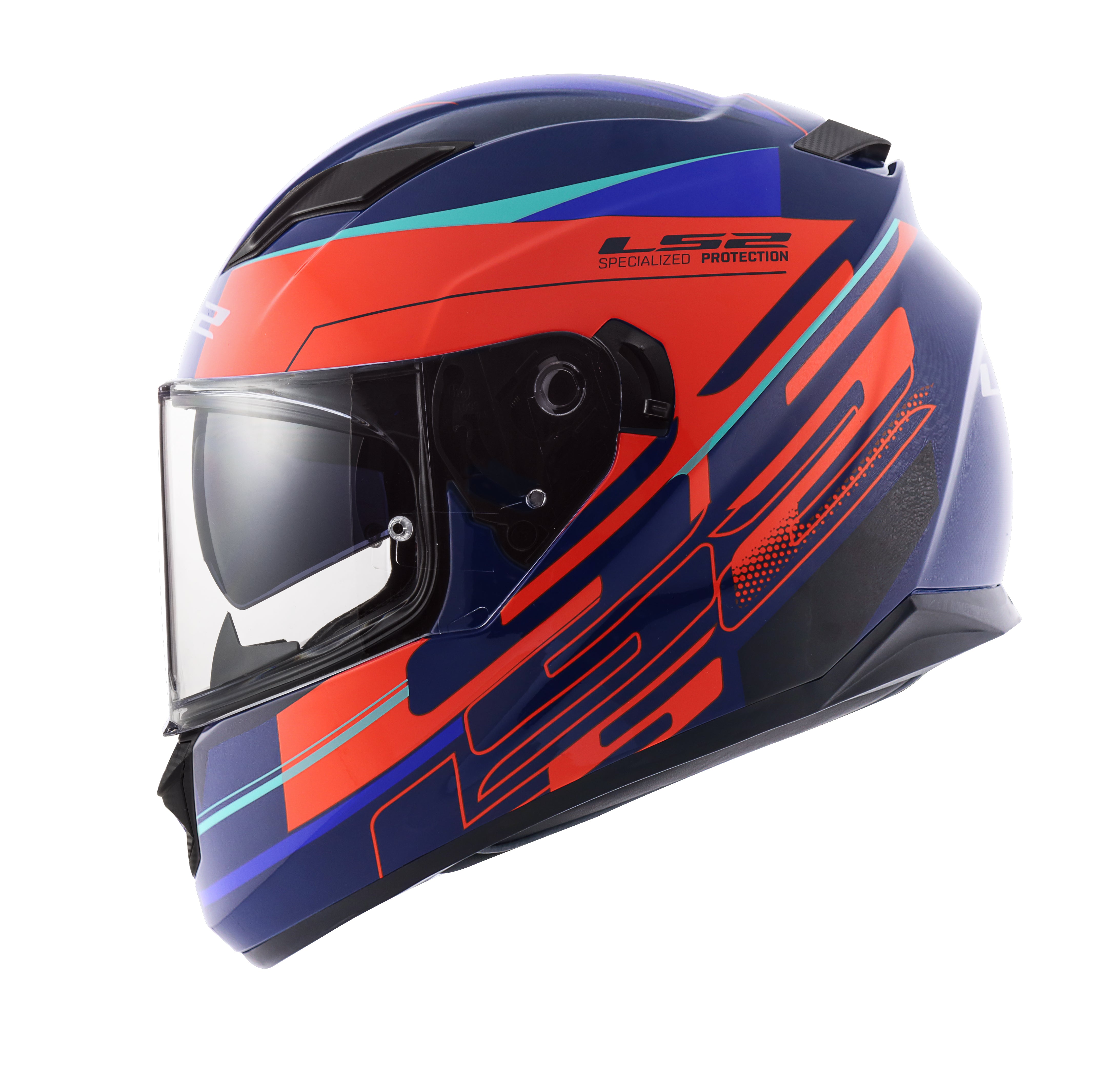 Capacete Ls2 Ff320 Stream Ixel Laranja Azul