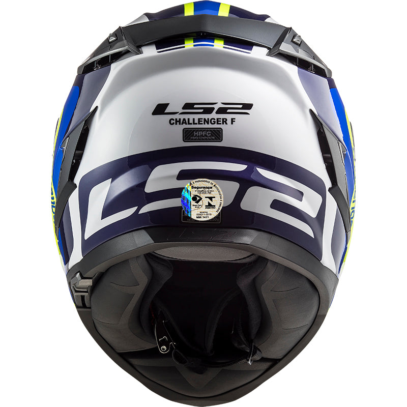 Capacete Ls2 Challenger ff327 Gallatic Azul Amarelo