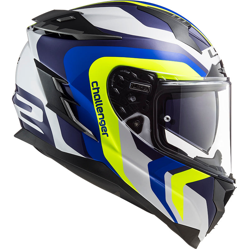 Capacete Ls2 Challenger ff327 Gallatic Azul Amarelo