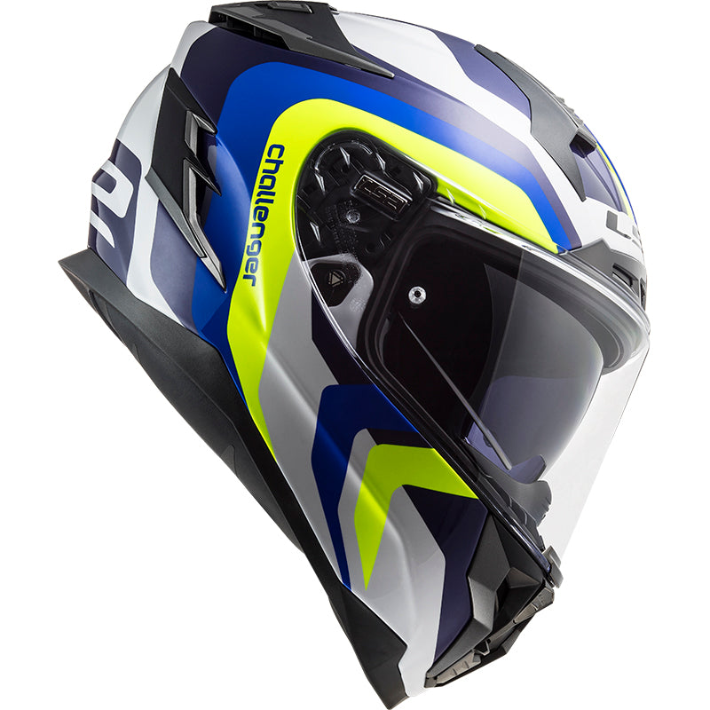 Capacete Ls2 Challenger ff327 Gallatic Azul Amarelo