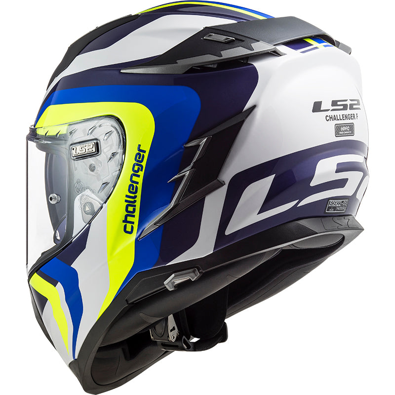 Capacete Ls2 Challenger ff327 Gallatic Azul Amarelo