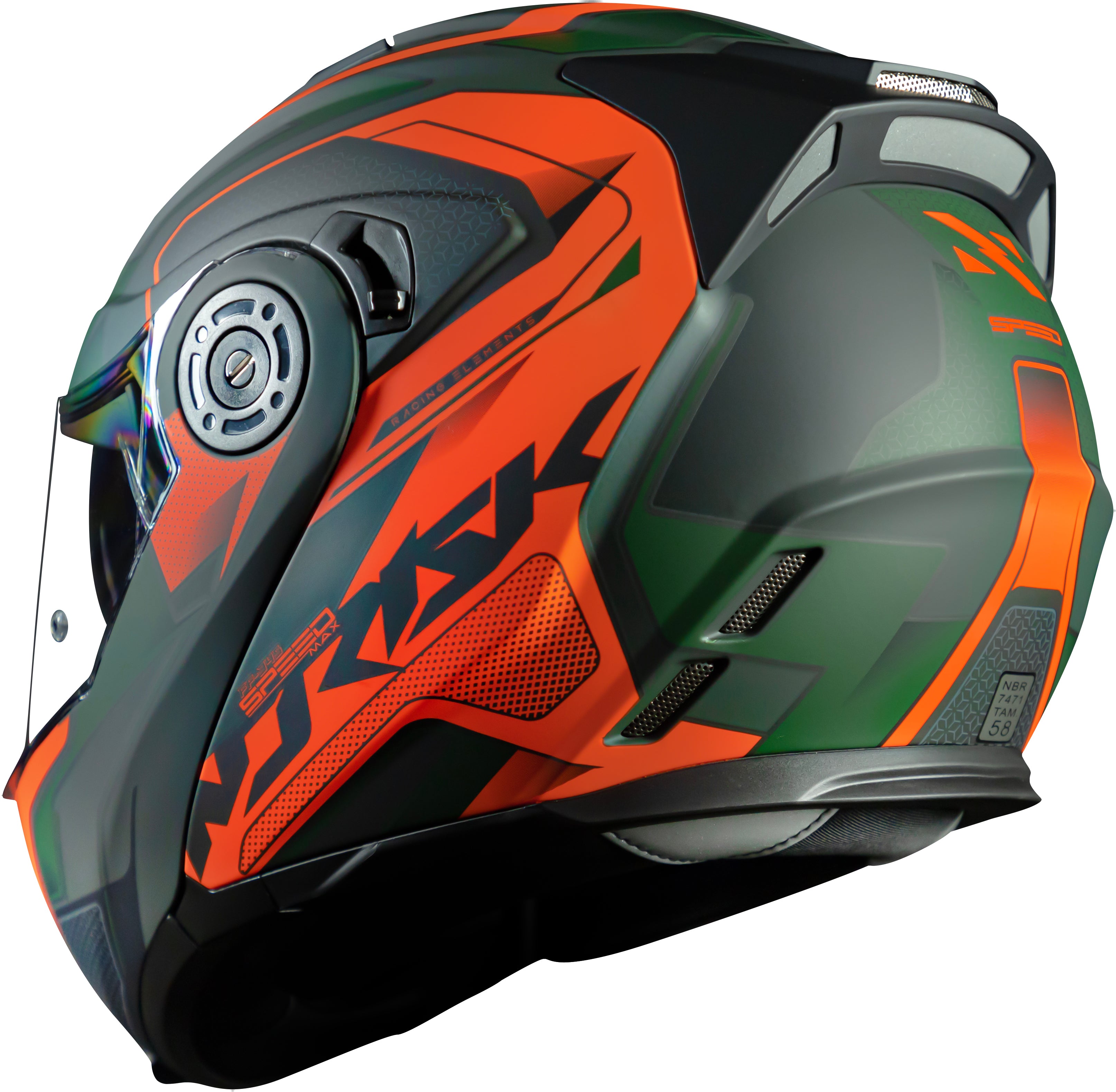 Capacete Norisk Route Speedmax Matte Verde Laranja