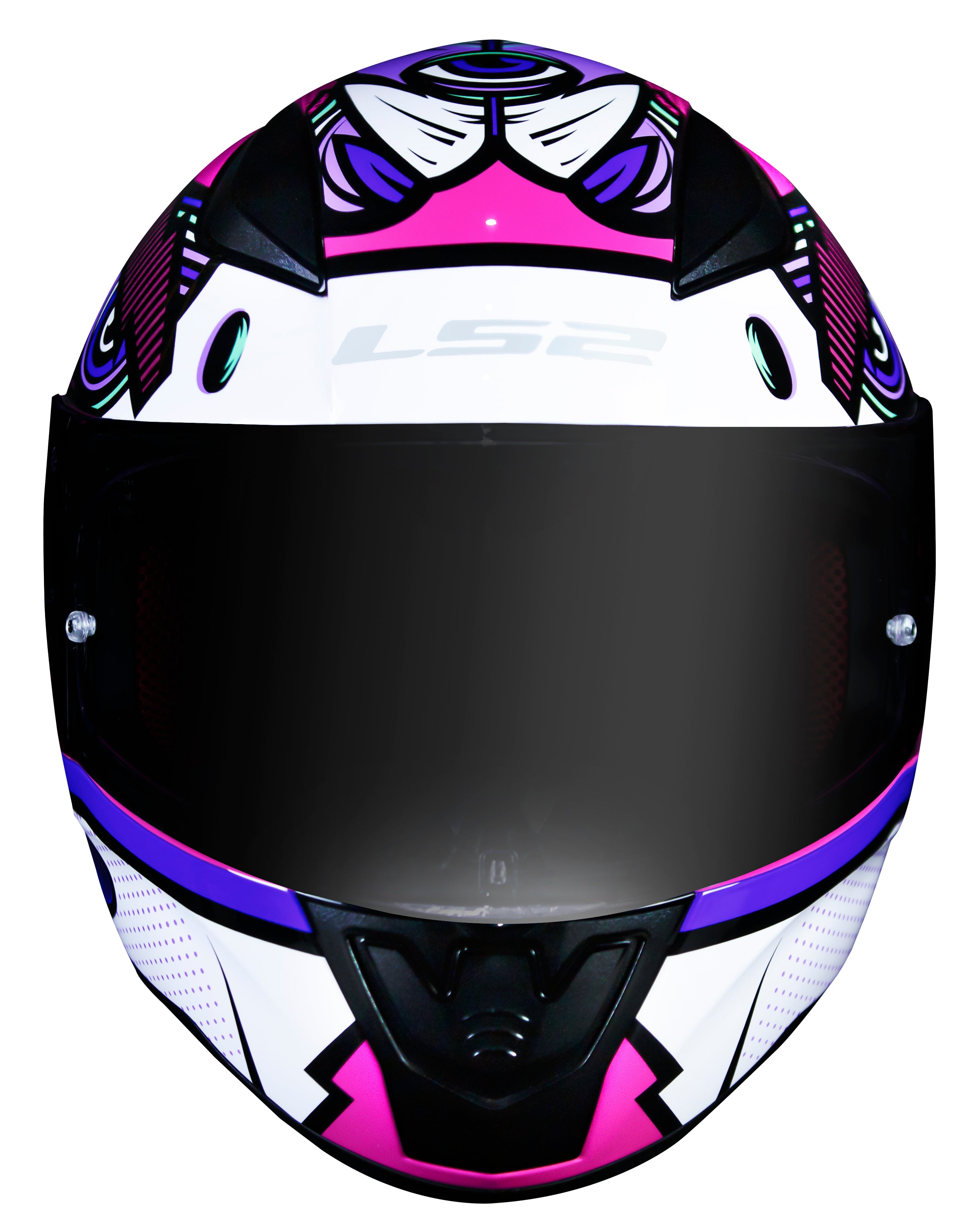 Capacete Ls2 Rapid ff353 Khan Fucsia Branco