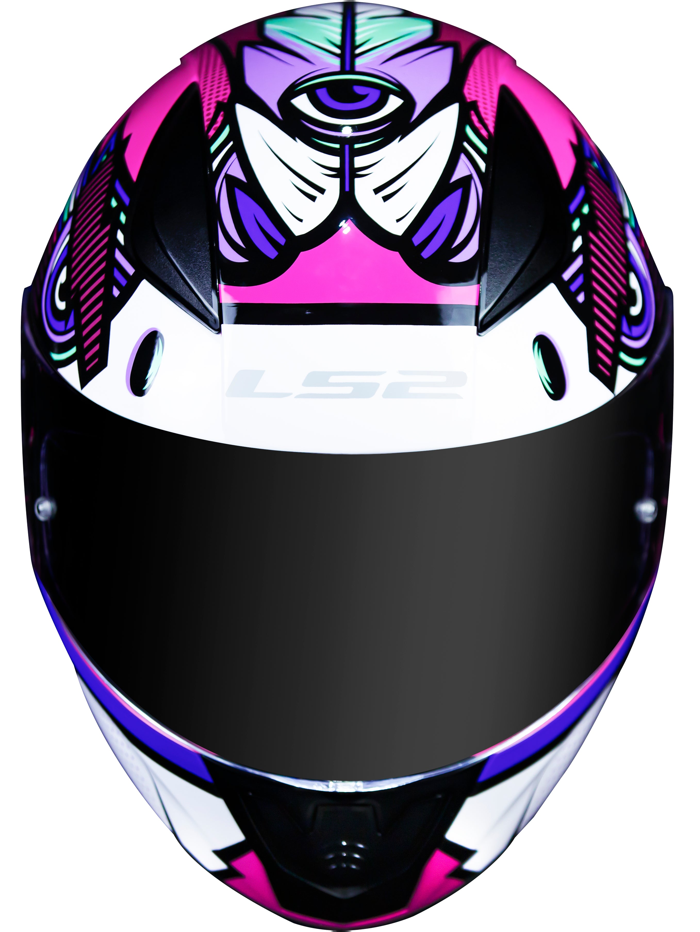 Capacete Ls2 Rapid ff353 Khan Fucsia Branco