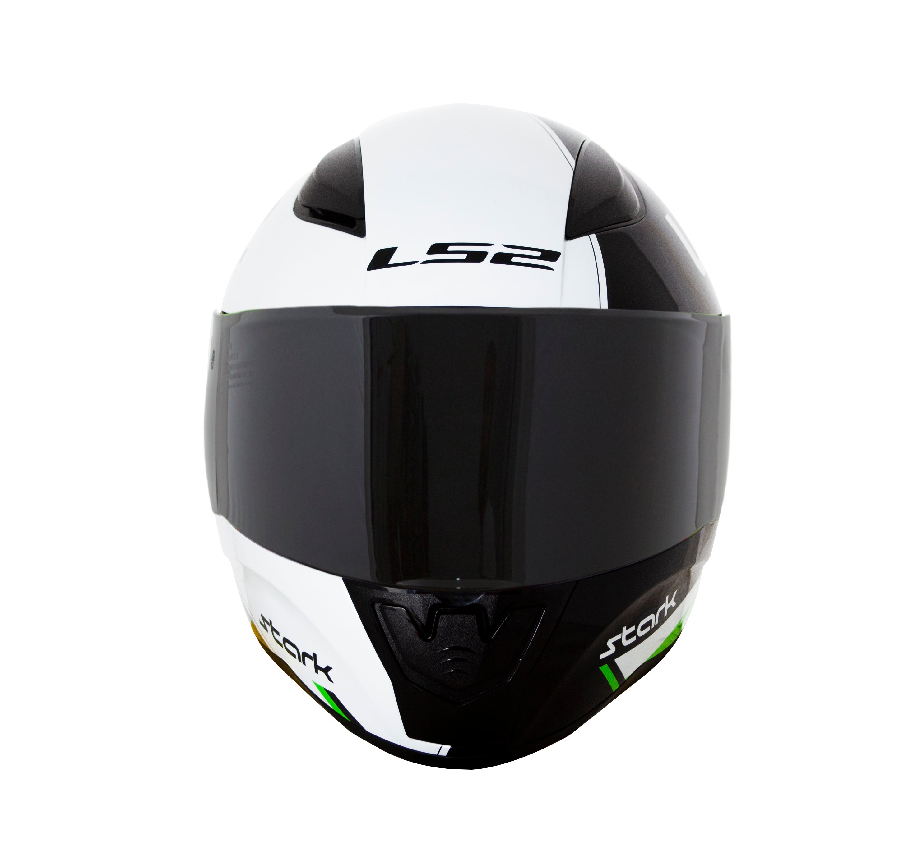 Capacete Ls2 Rapid ff353 Stark Preto Branco Verde