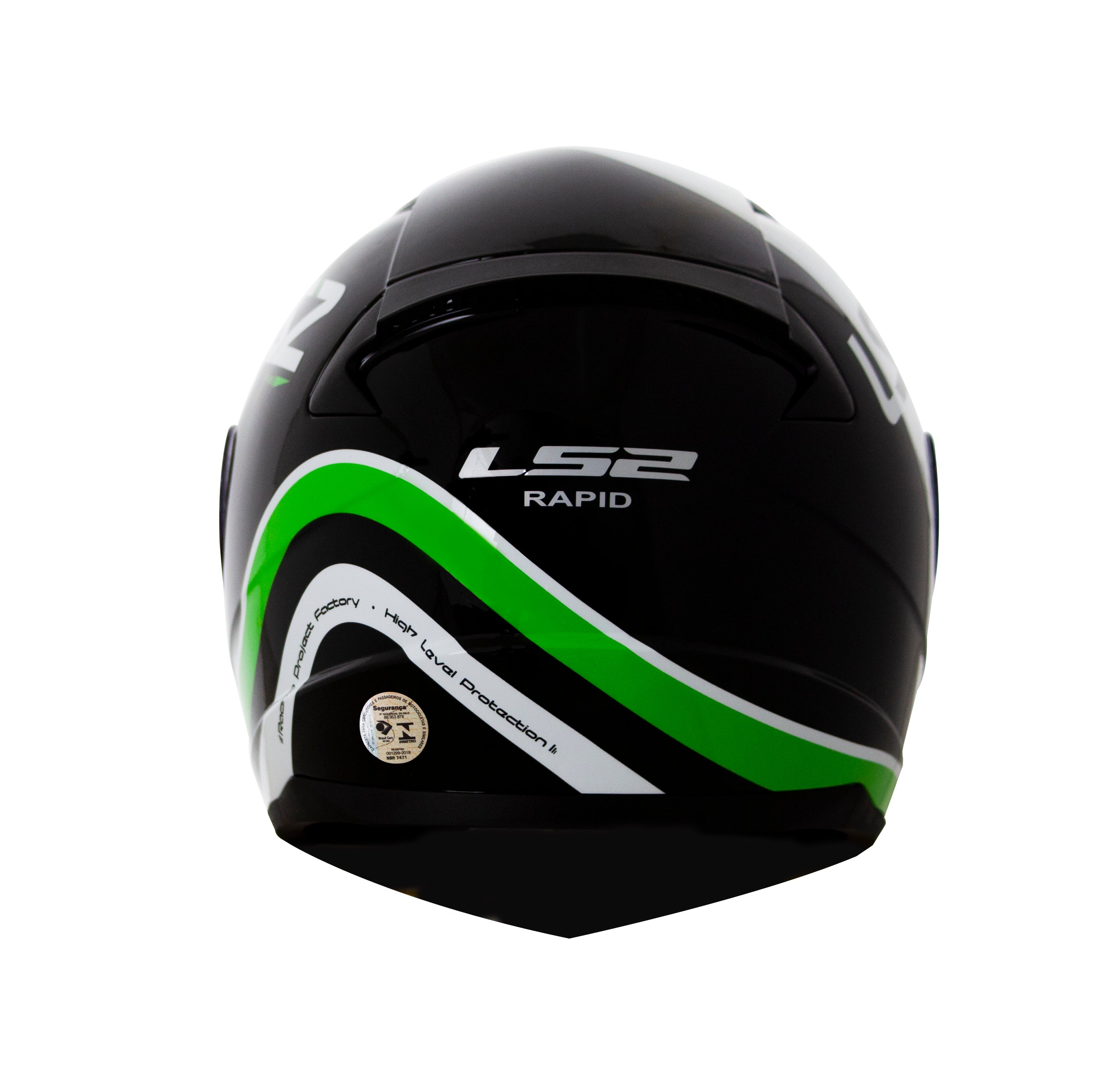Capacete Ls2 Rapid ff353 Stark Preto Branco Verde