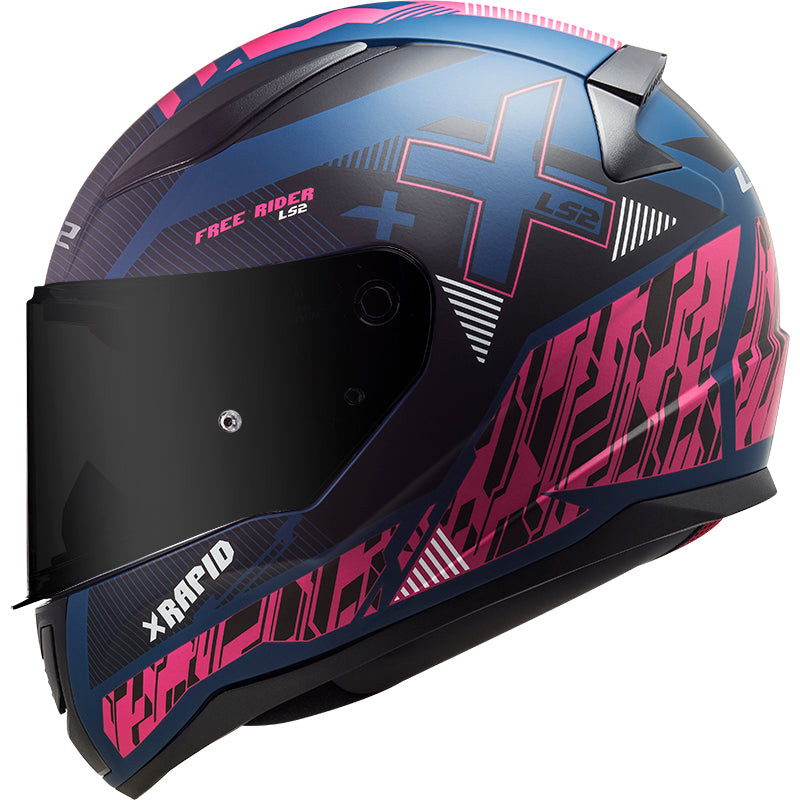 Capacete Ls2 Rapid ff353 Azul e Roxo