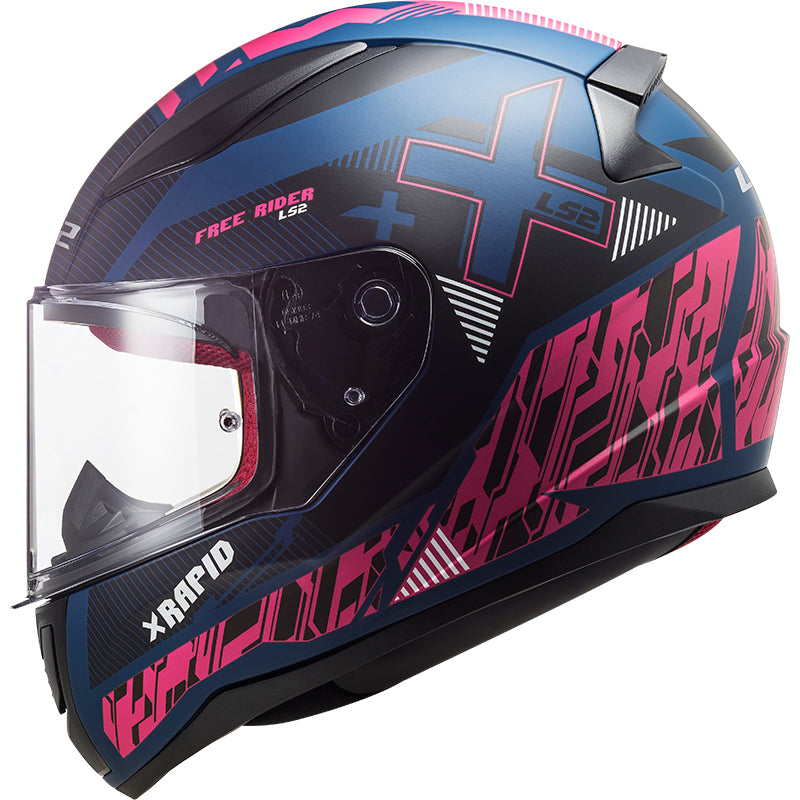 Capacete Ls2 Rapid ff353 Azul e Roxo