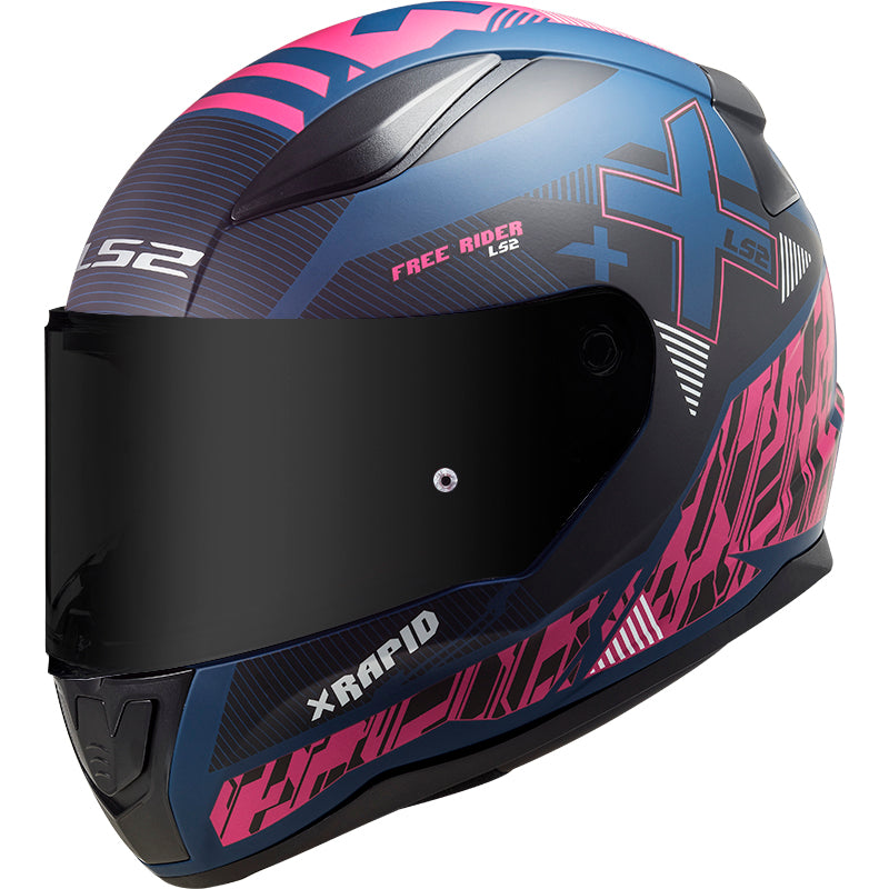 Capacete Ls2 Rapid ff353 Azul e Roxo