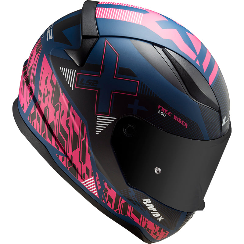 Capacete Ls2 Rapid ff353 Azul e Roxo