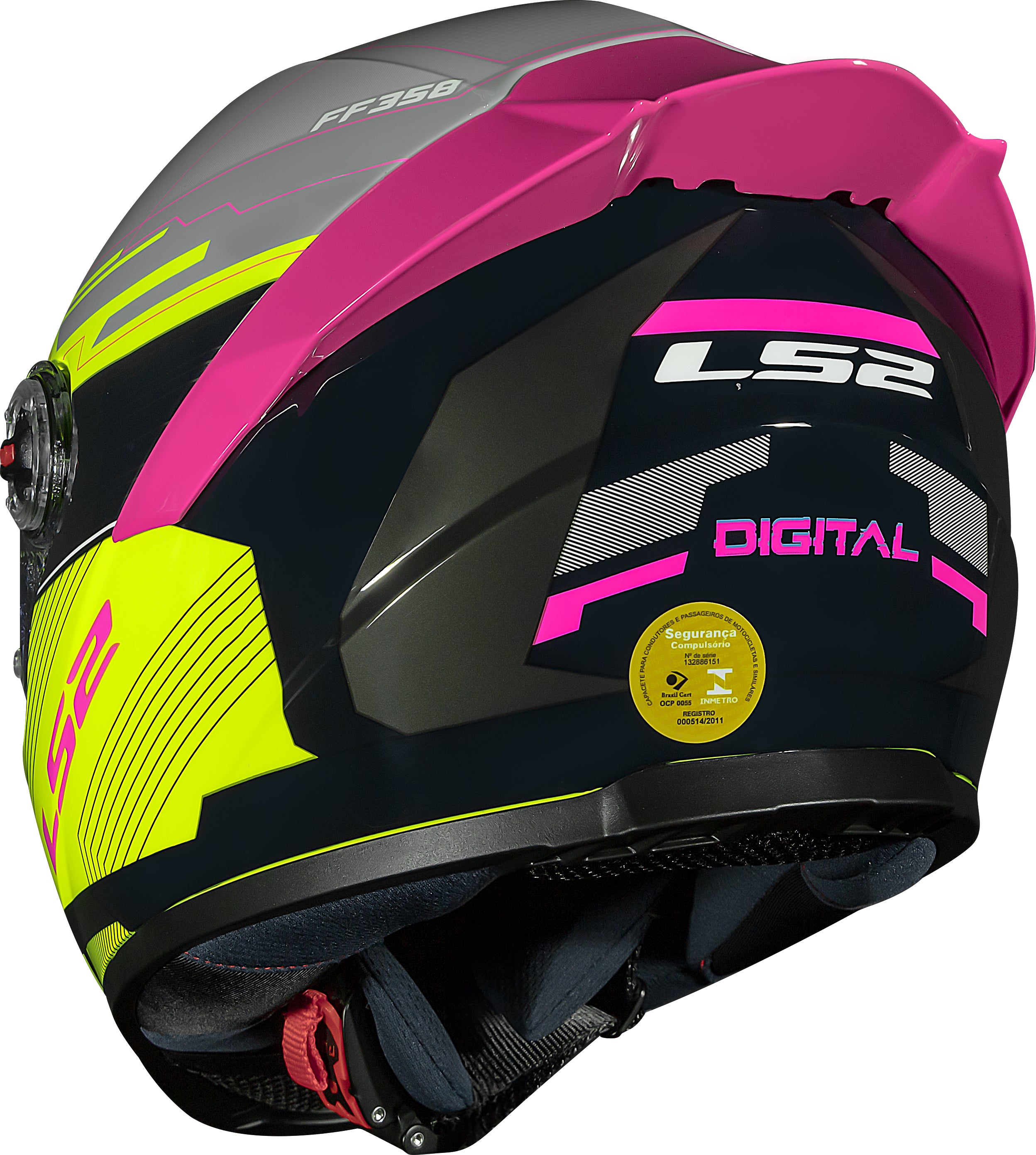 Capacete Ls2 ff358 S Digital Preto Amarelo