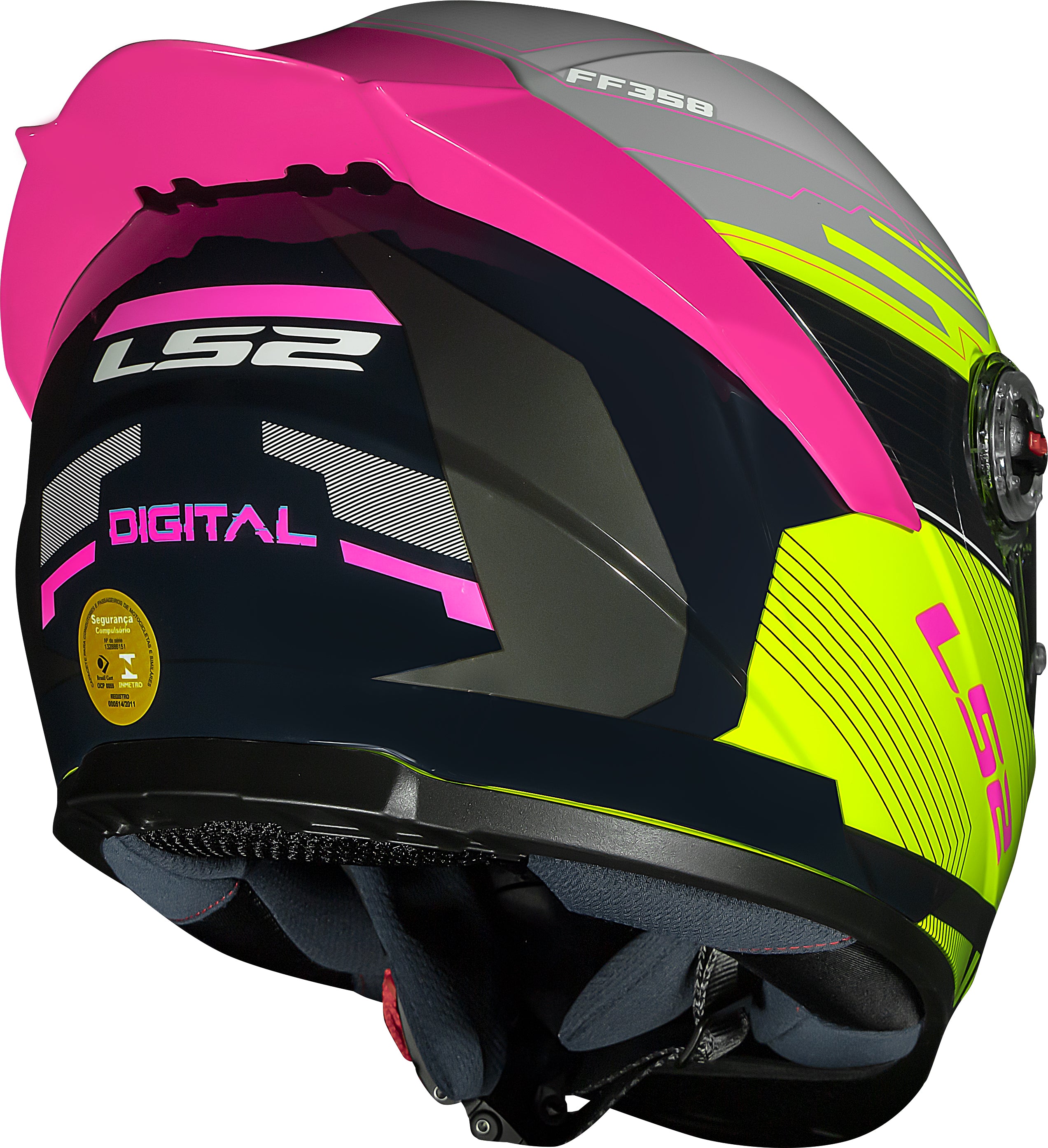 Capacete Ls2 ff358 S Digital Preto Amarelo