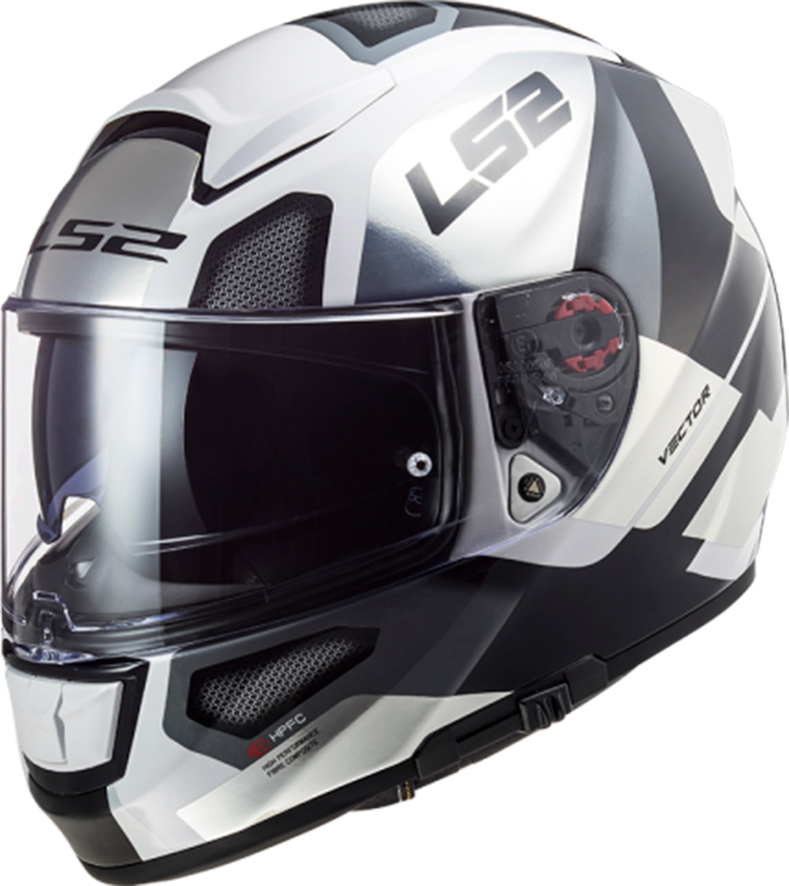 Capacete Ls2 Vector ff397 Automat Branco Titânio