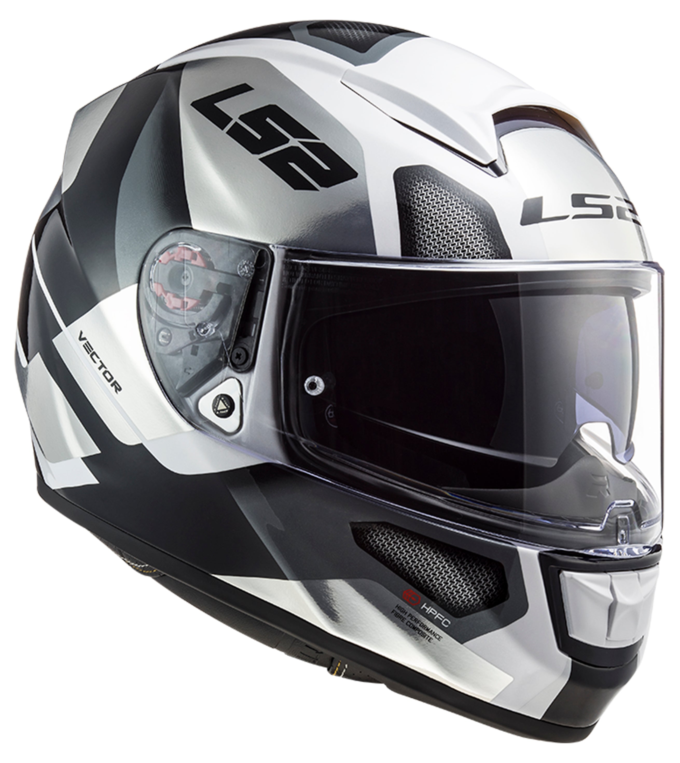 Capacete Ls2 Vector ff397 Automat Branco Titânio