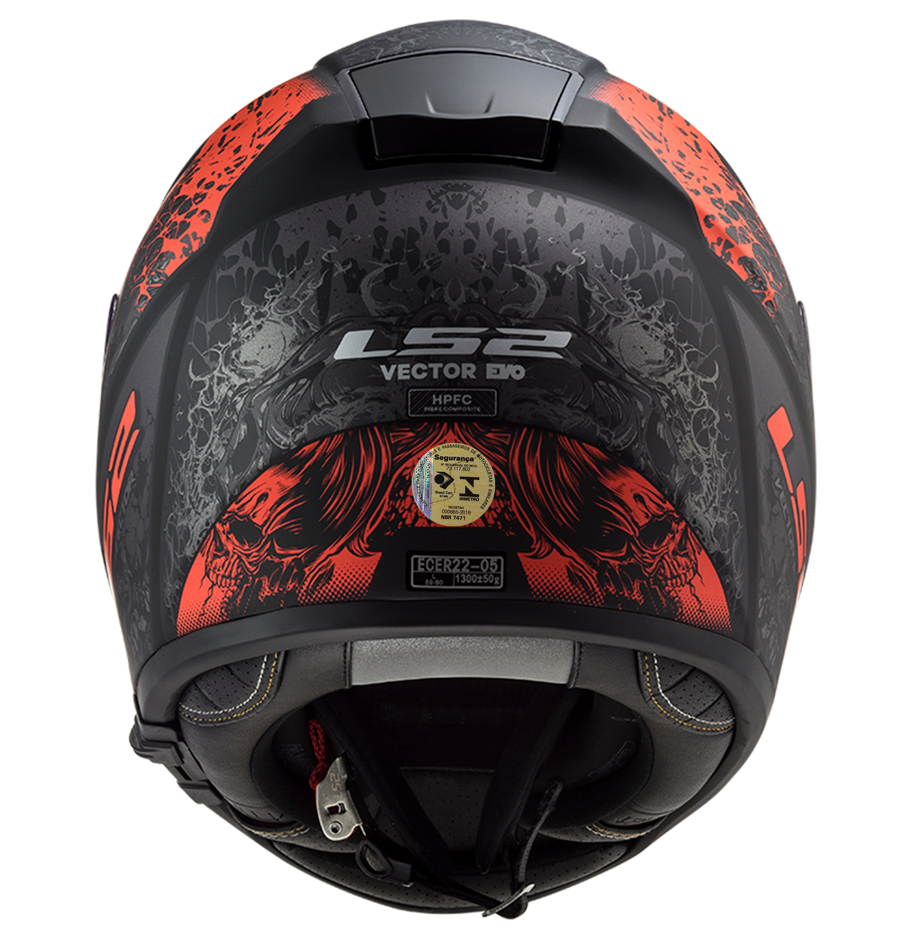 Capacete Ls2 Vector ff397 Swipe Matt Preto Vermelho