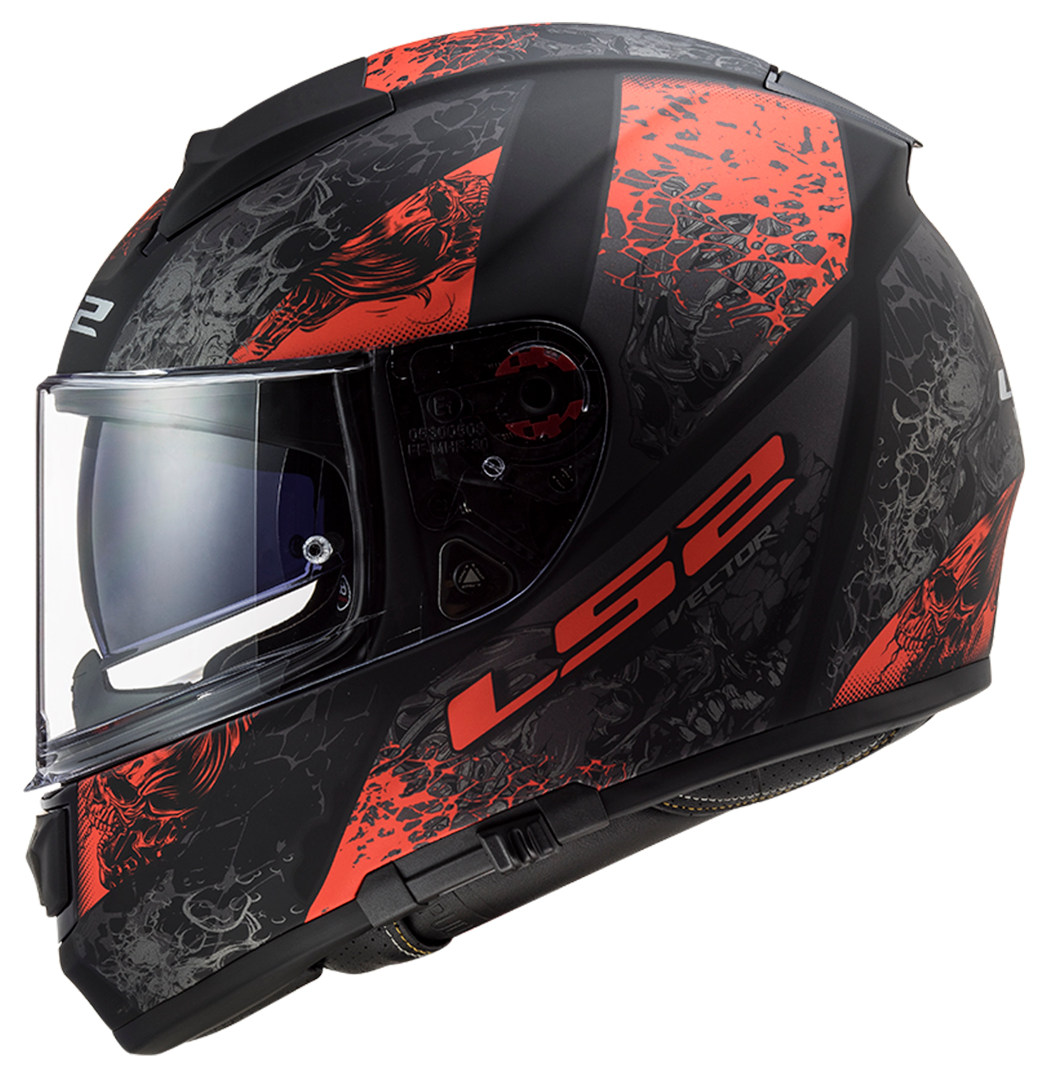 Capacete Ls2 Vector ff397 Swipe Matt Preto Vermelho