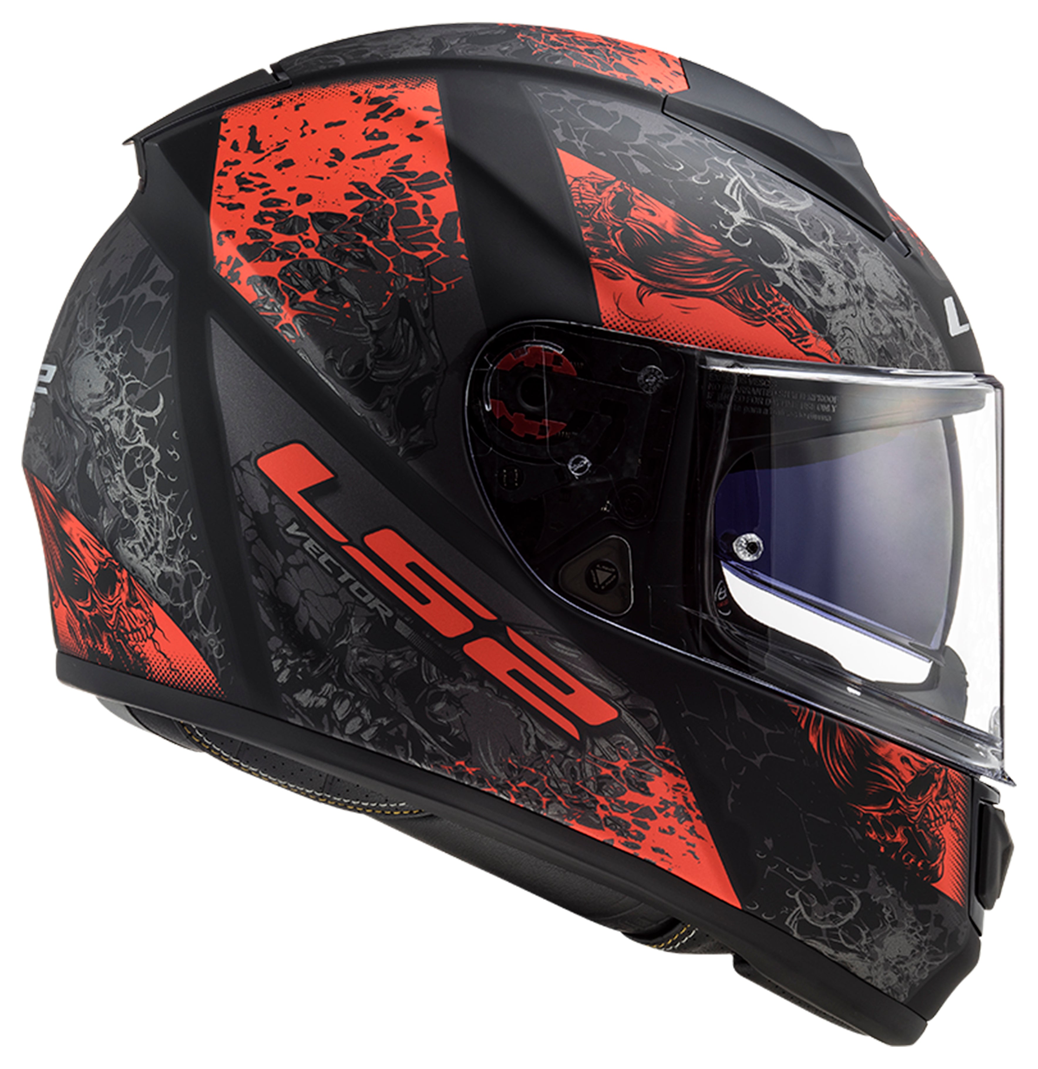 Capacete Ls2 Vector ff397 Swipe Matt Preto Vermelho