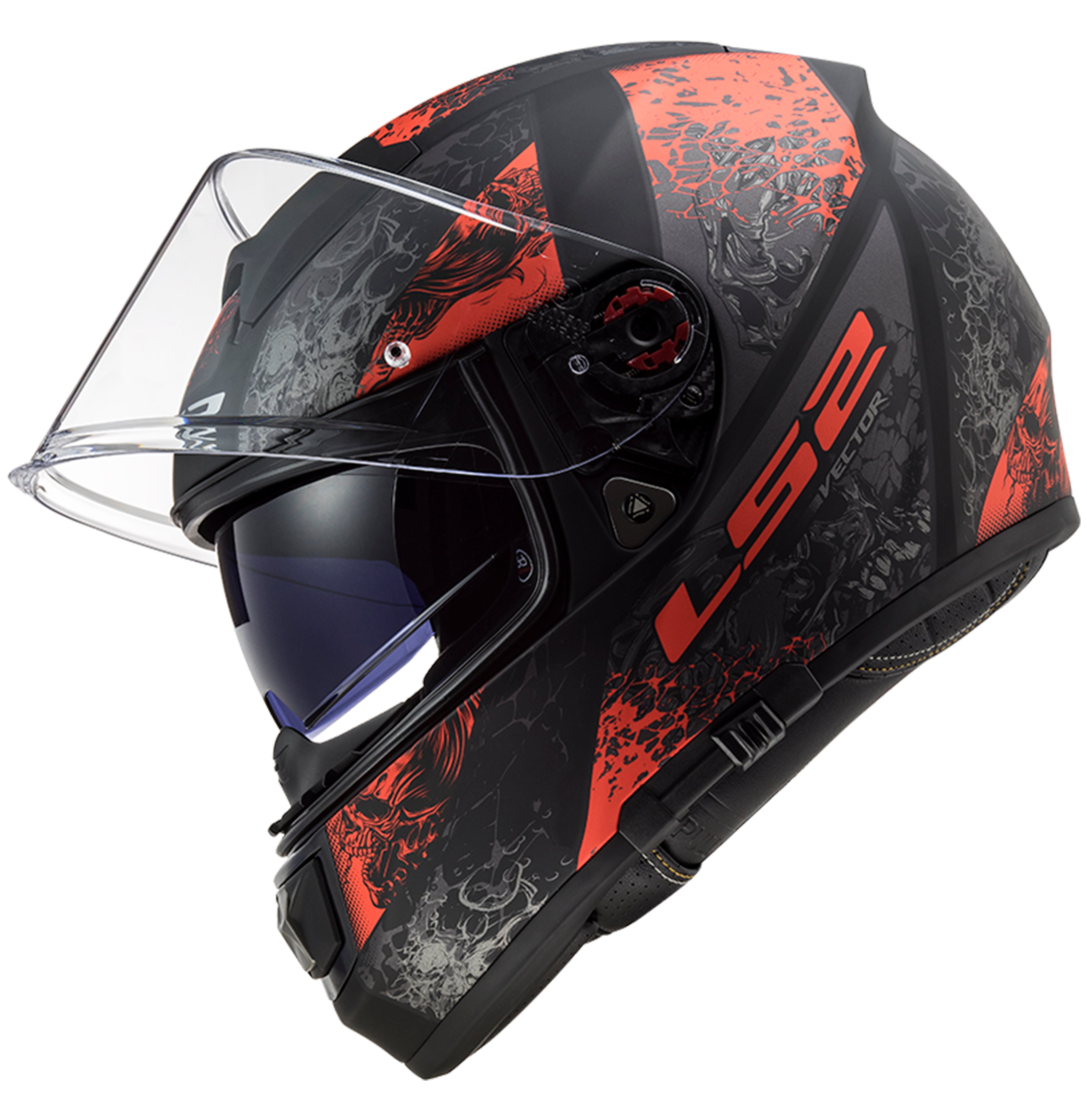 Capacete Ls2 Vector ff397 Swipe Matt Preto Vermelho