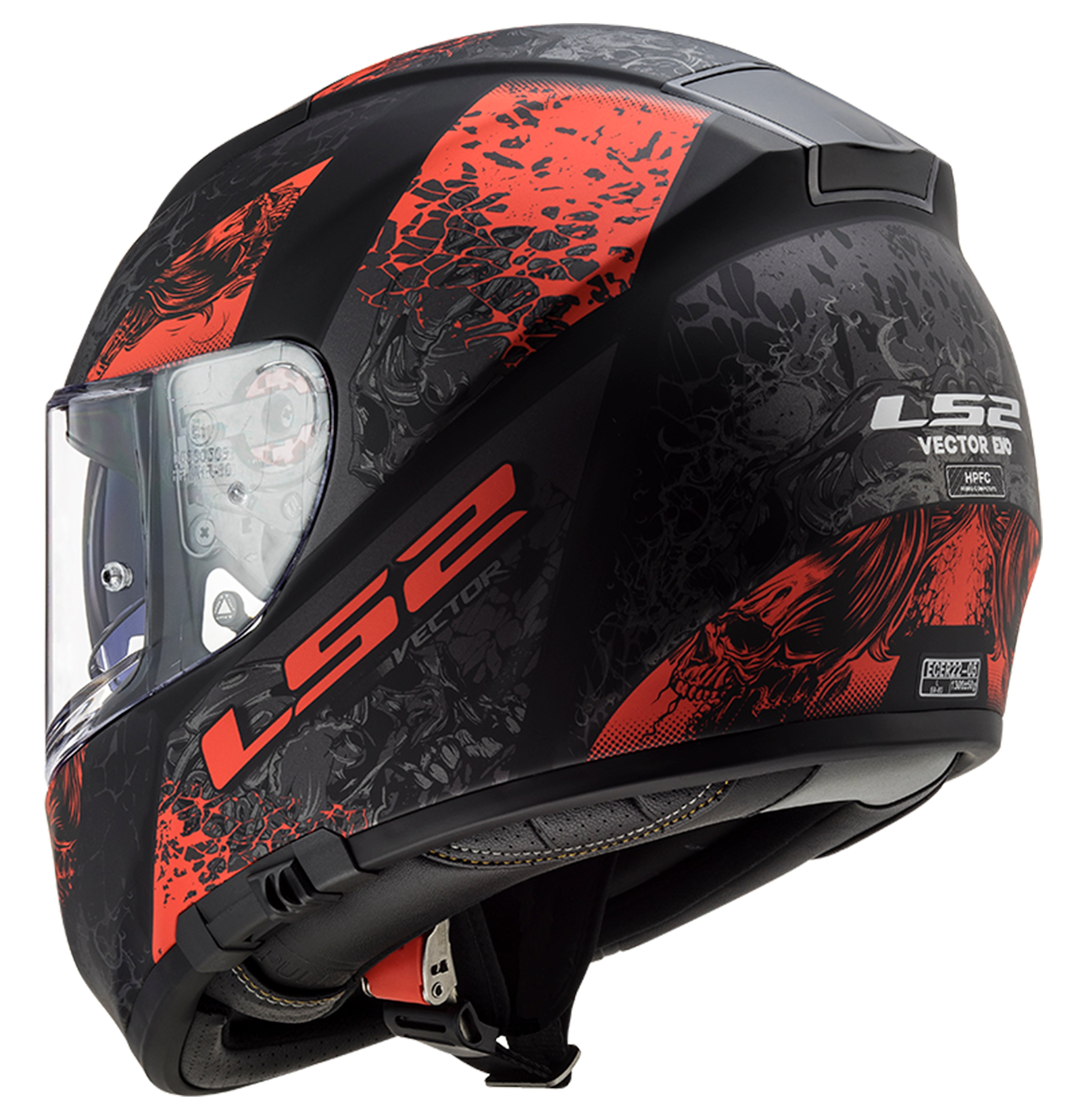 Capacete Ls2 Vector ff397 Swipe Matt Preto Vermelho