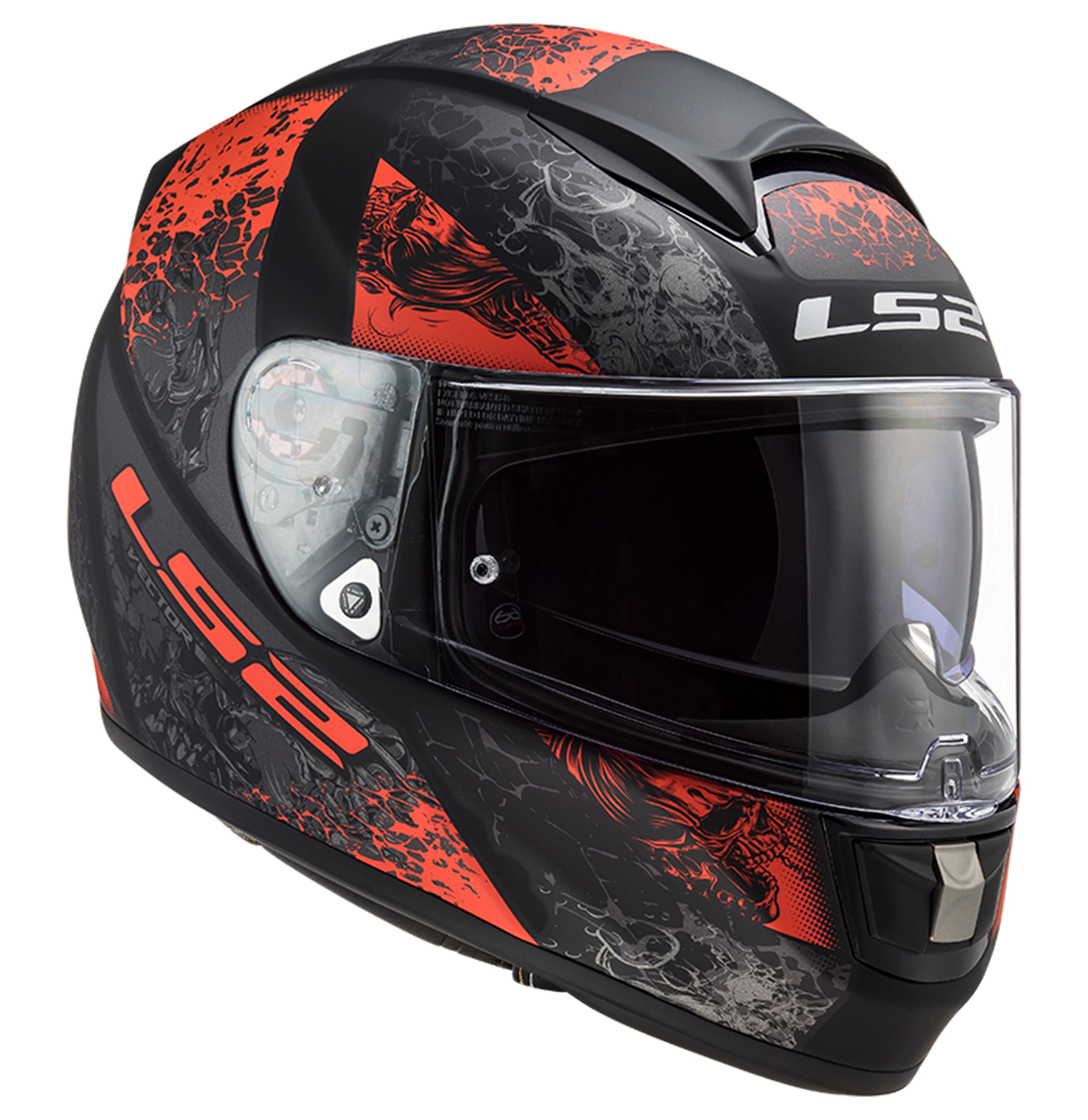 Capacete Ls2 Vector ff397 Swipe Matt Preto Vermelho