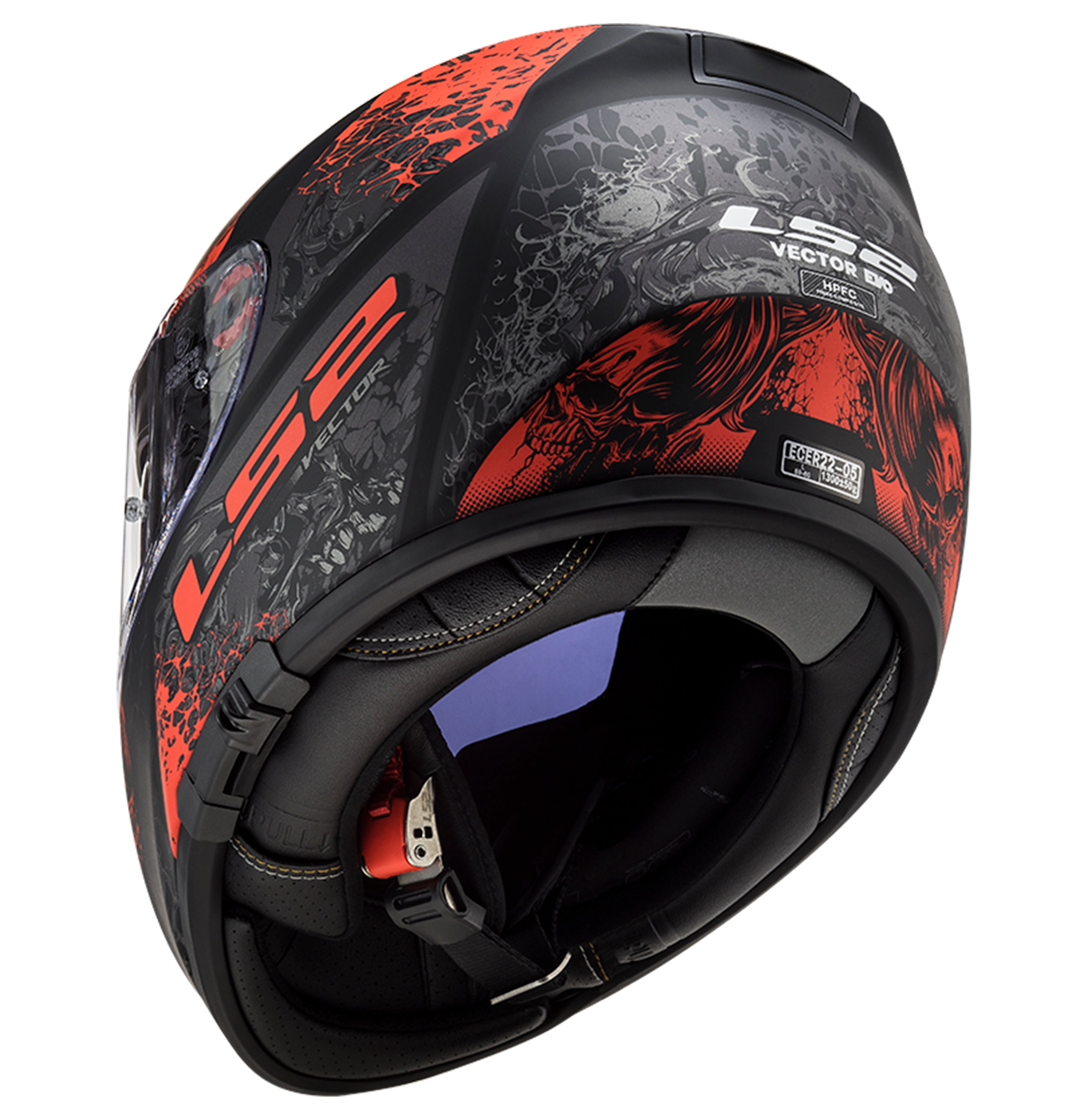 Capacete Ls2 Vector ff397 Swipe Matt Preto Vermelho