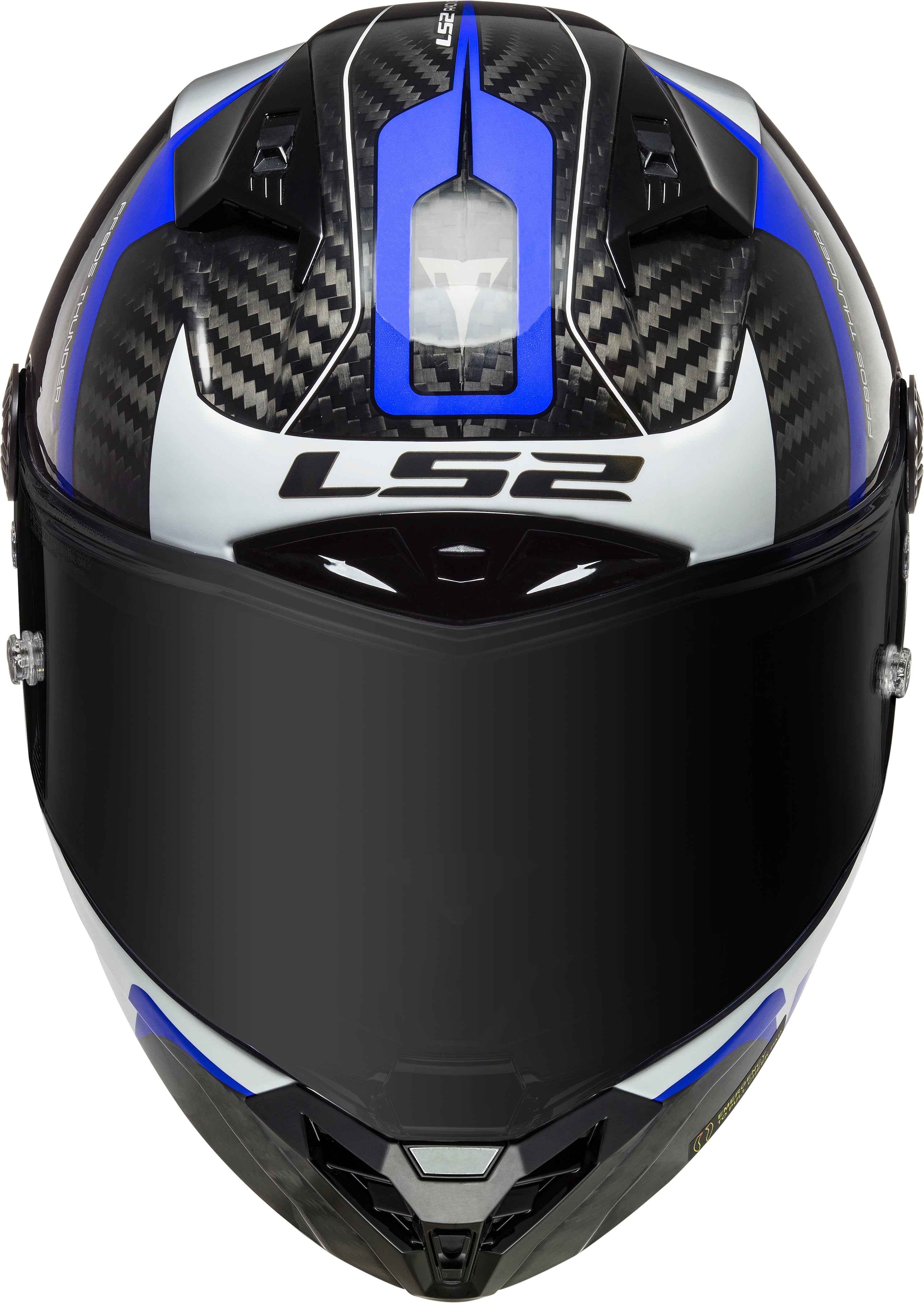 Capacete Ls2 ff805 Thunder Racing 1 Branco Azul
