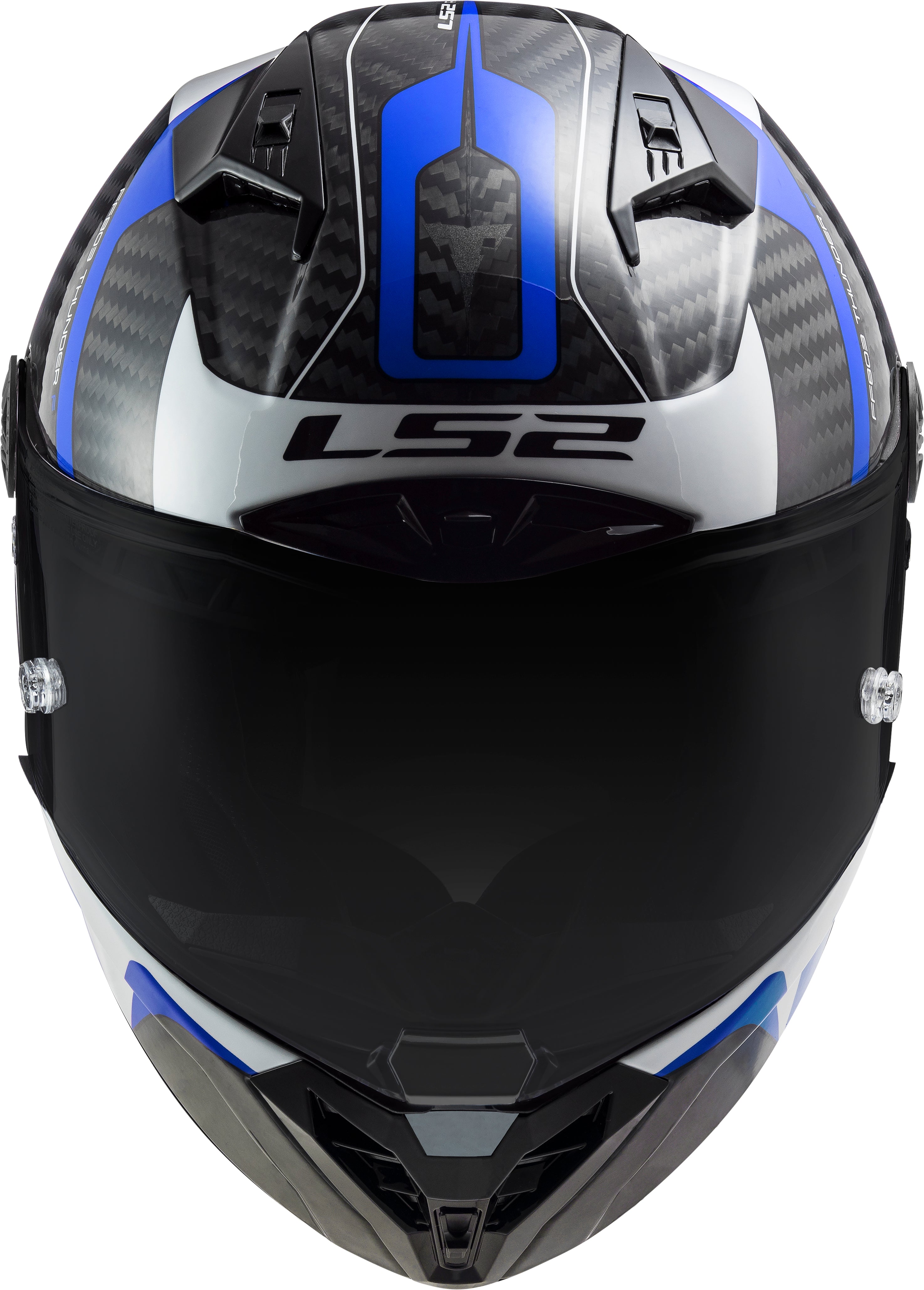 Capacete Ls2 ff805 Thunder Racing 1 Branco Azul
