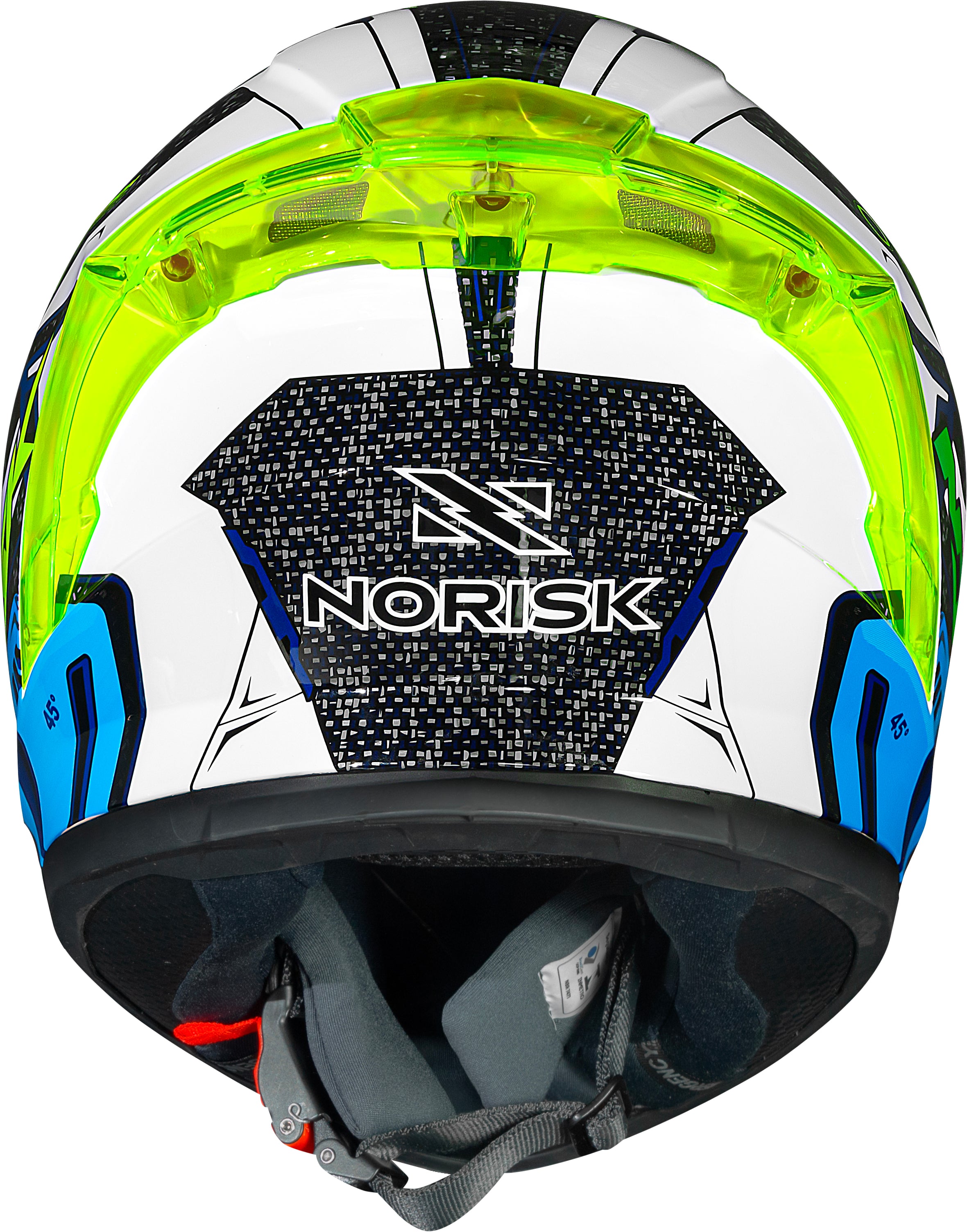 Capacete Norisk Flow Robot Branco Amarelo