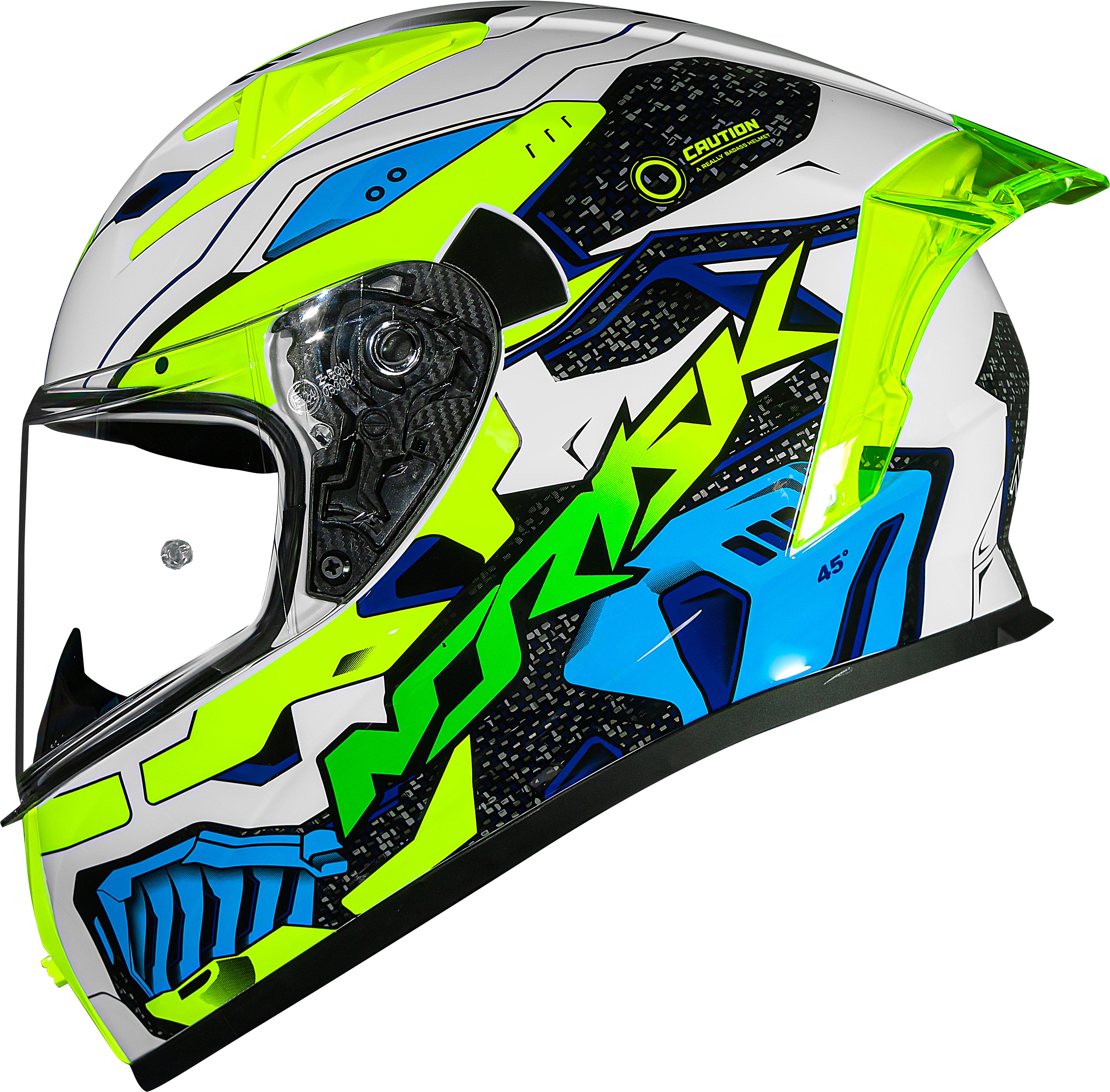 Capacete Norisk Flow Robot Branco Amarelo