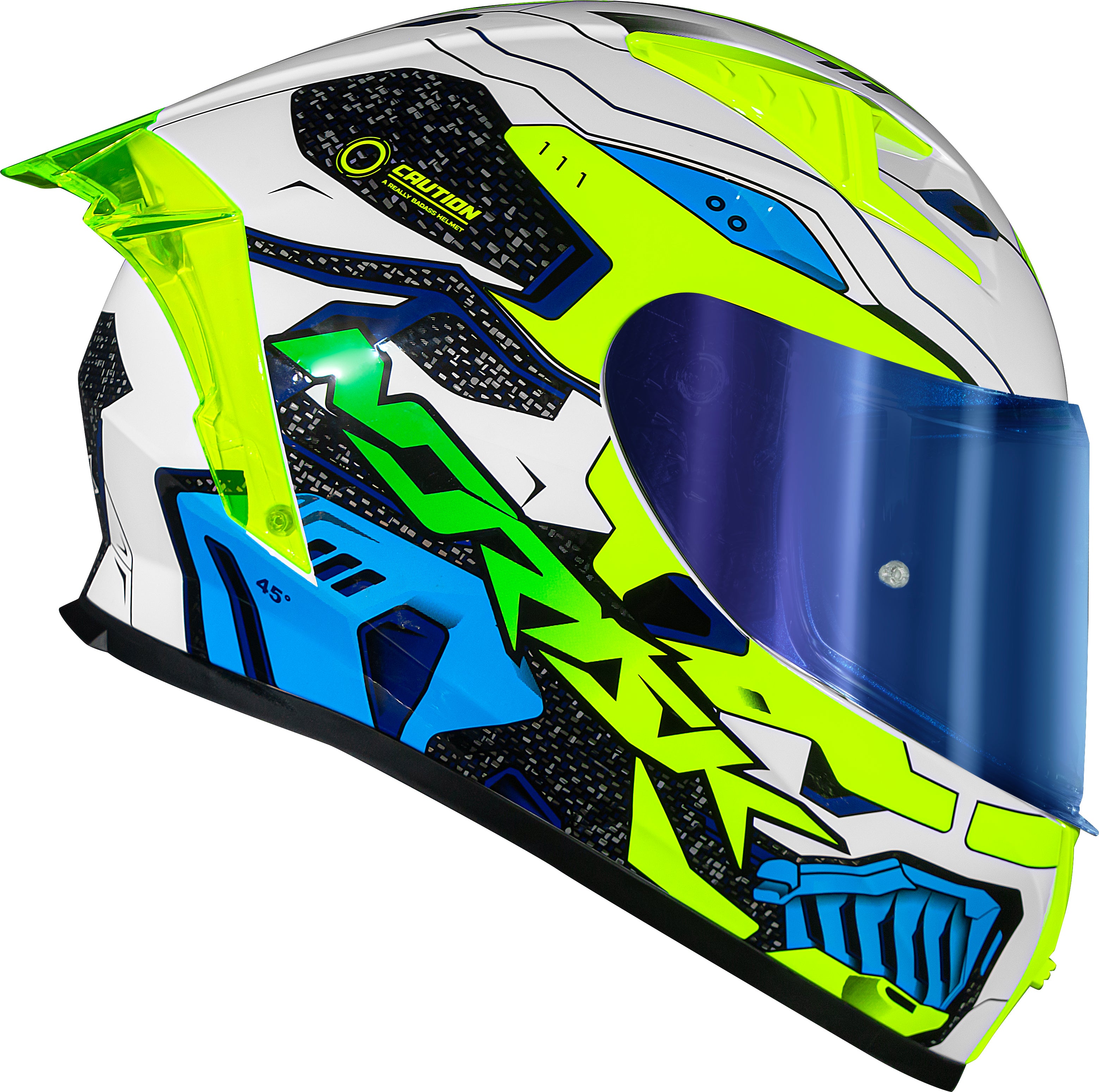Capacete Norisk Flow Robot Branco Amarelo