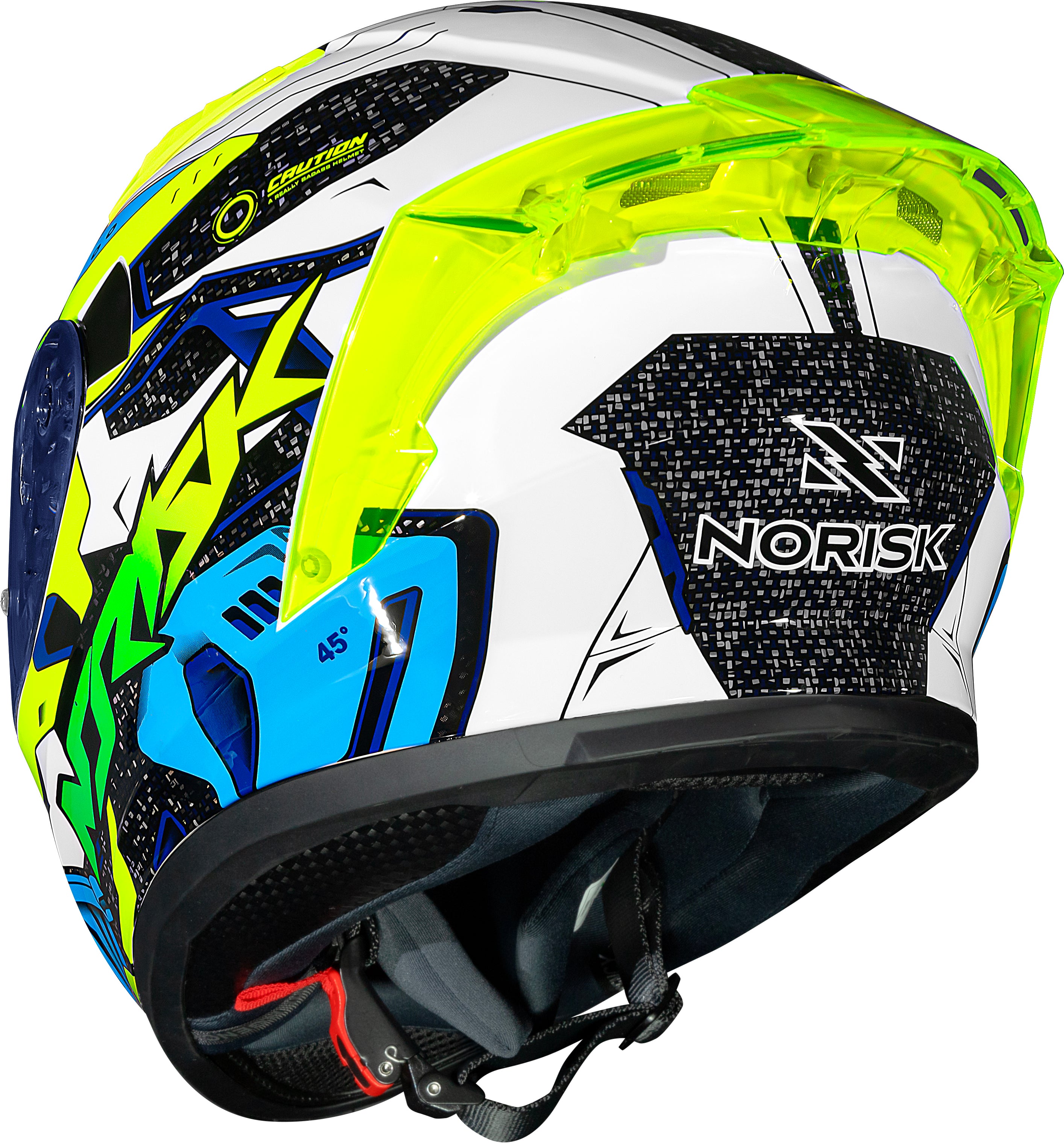 Capacete Norisk Flow Robot Branco Amarelo