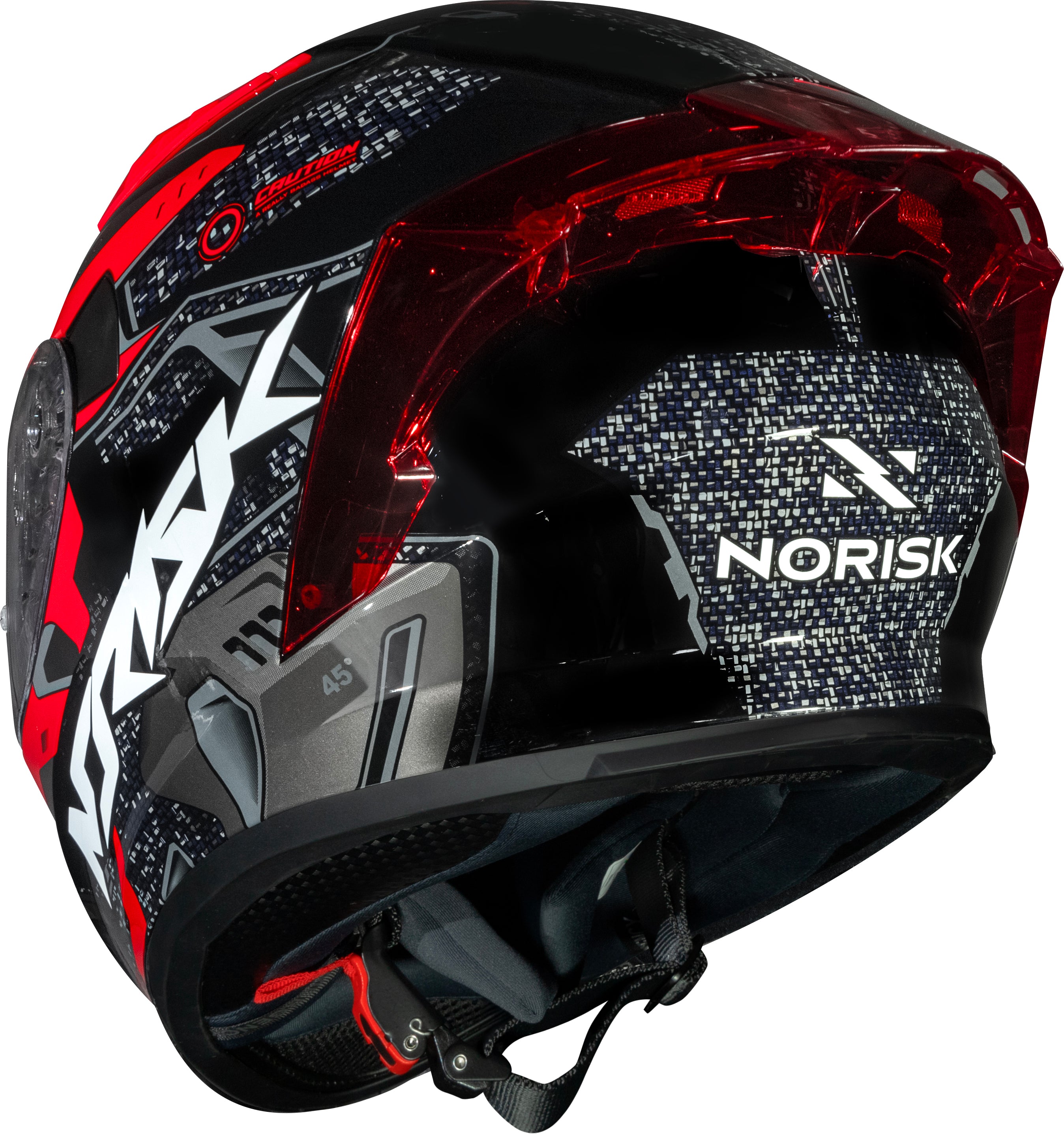 Capacete Norisk Flow Robot Preto Vermelho