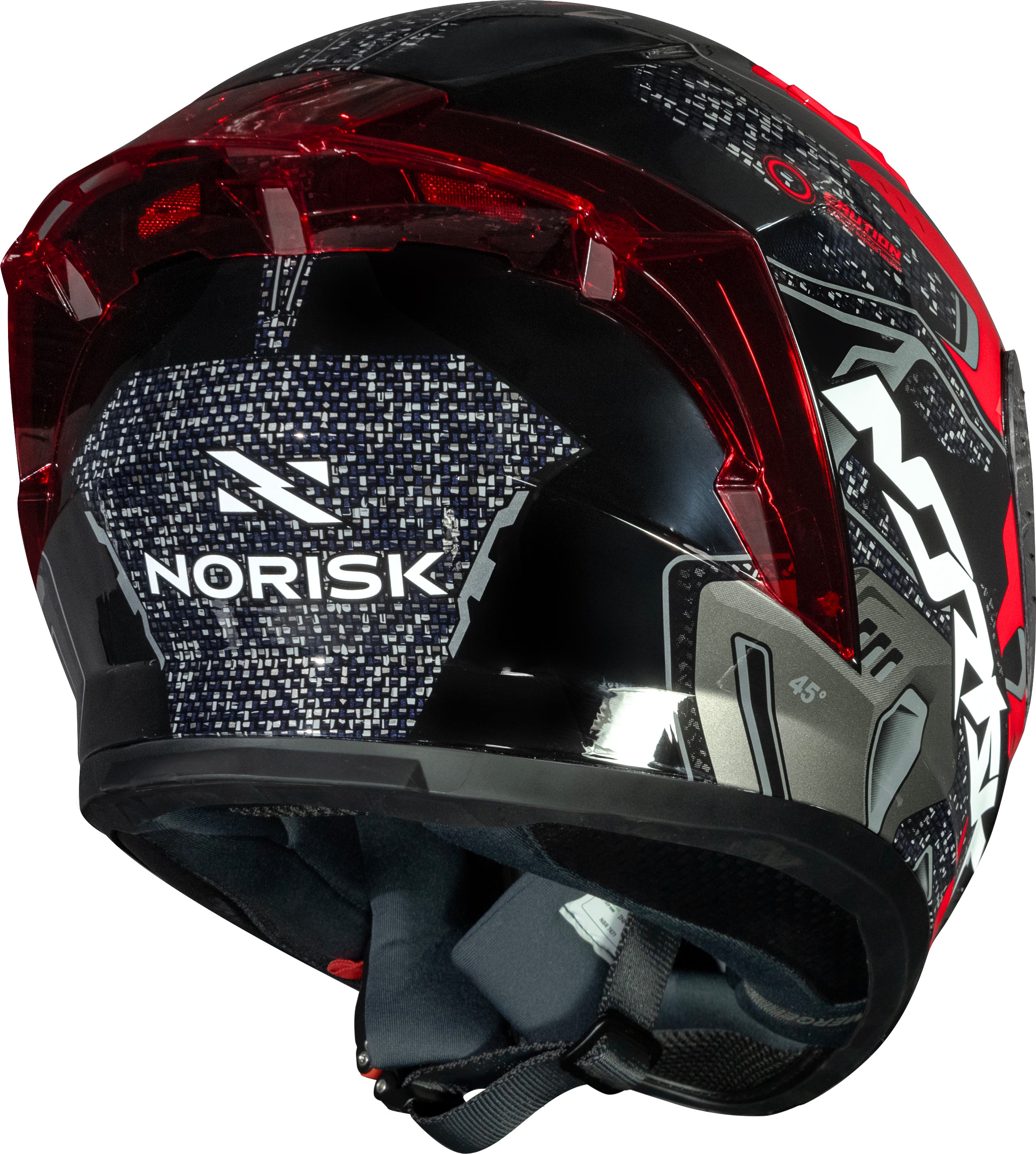 Capacete Norisk Flow Robot Preto Vermelho
