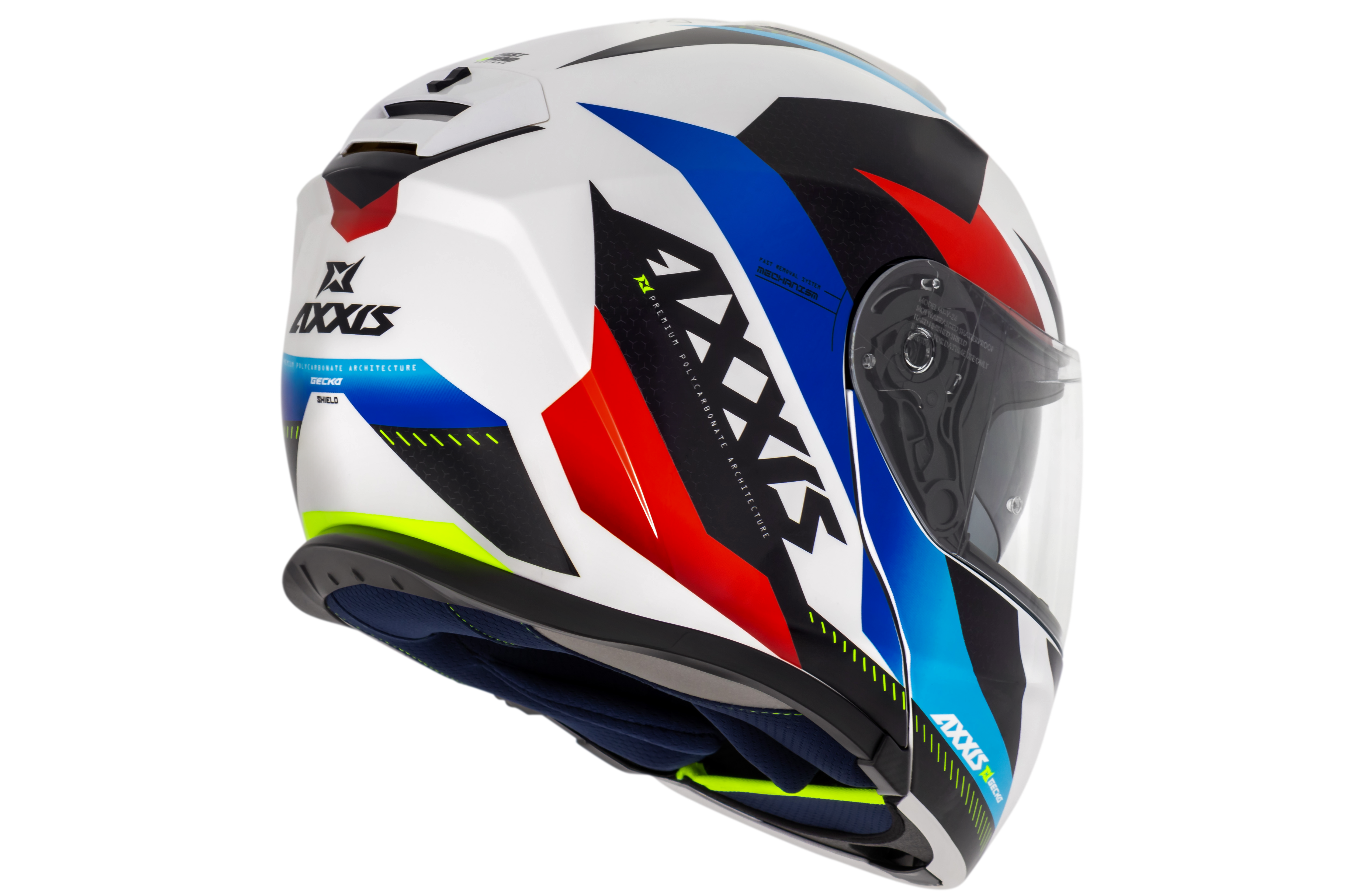 Capacete Axxis Gecko Sv Shield D7 Azul Brilho