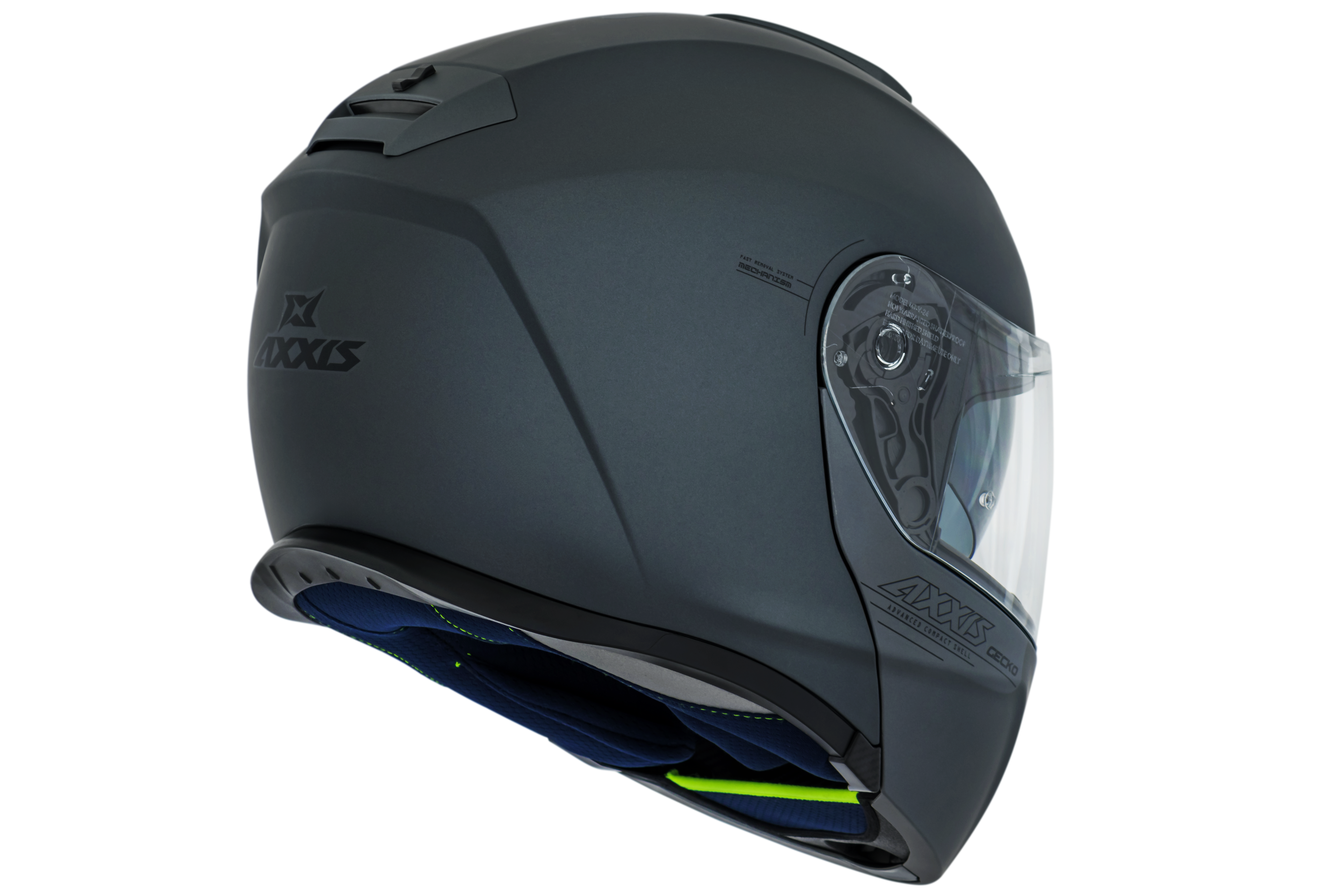 Capacete Axxis Gecko Sv Solid A2 Preto Cinza Matte