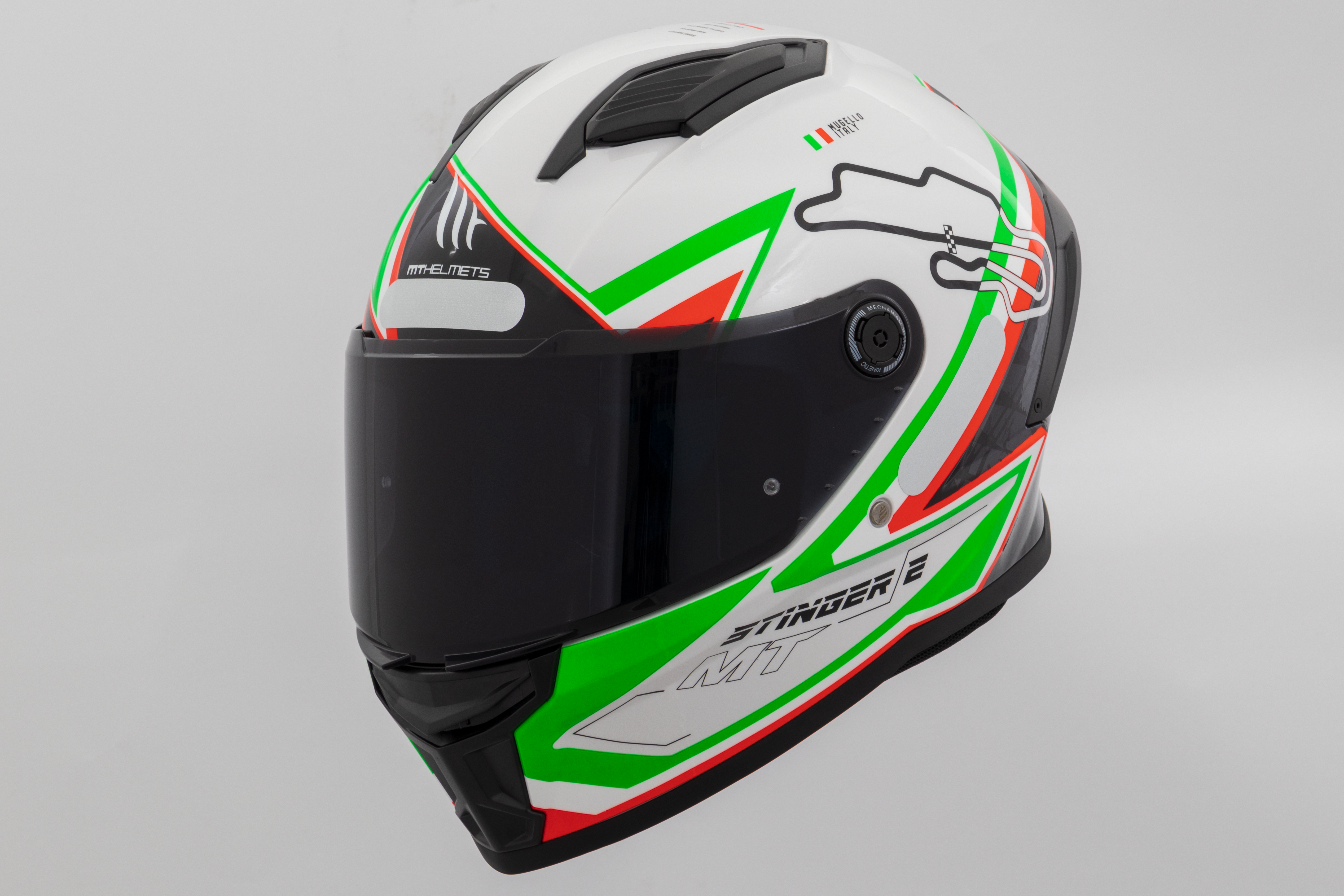 Capacete Mt Helmets Stinger 2 Grand Prix A0 Italy Brilho