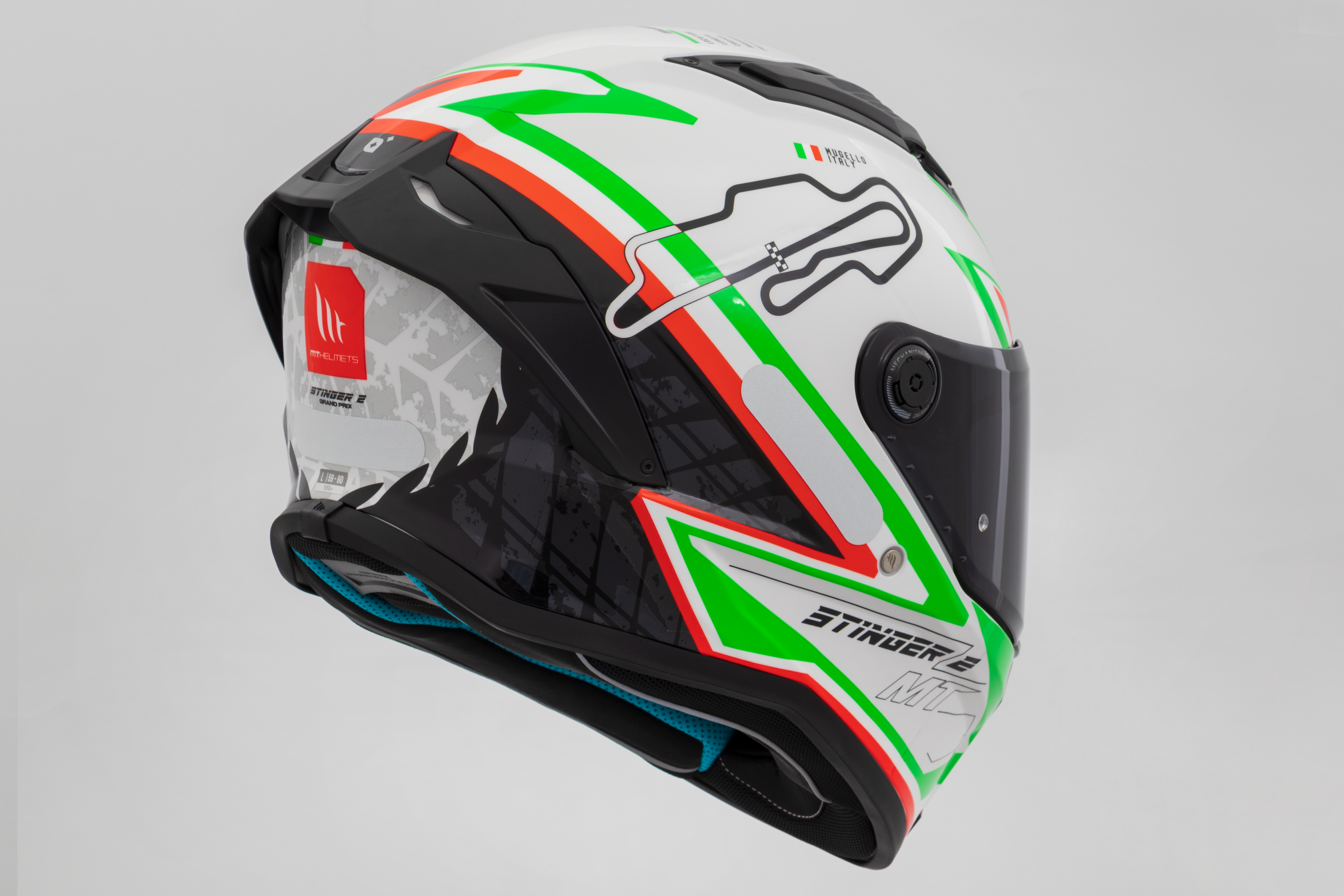 Capacete Mt Helmets Stinger 2 Grand Prix A0 Italy Brilho