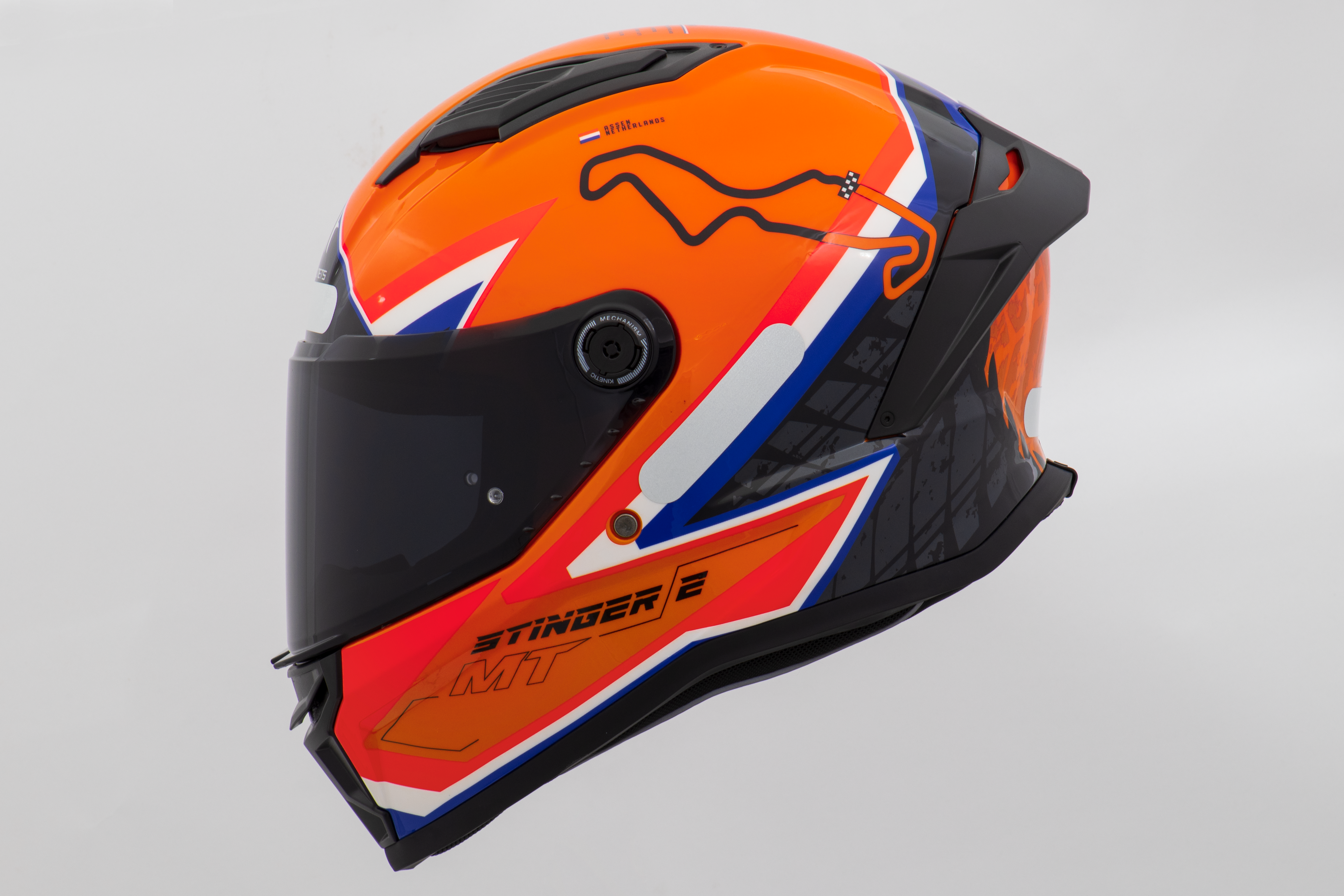 Capacete Mt Helmets Stinger 2 Grand Prix C4 Netherlands Brilho