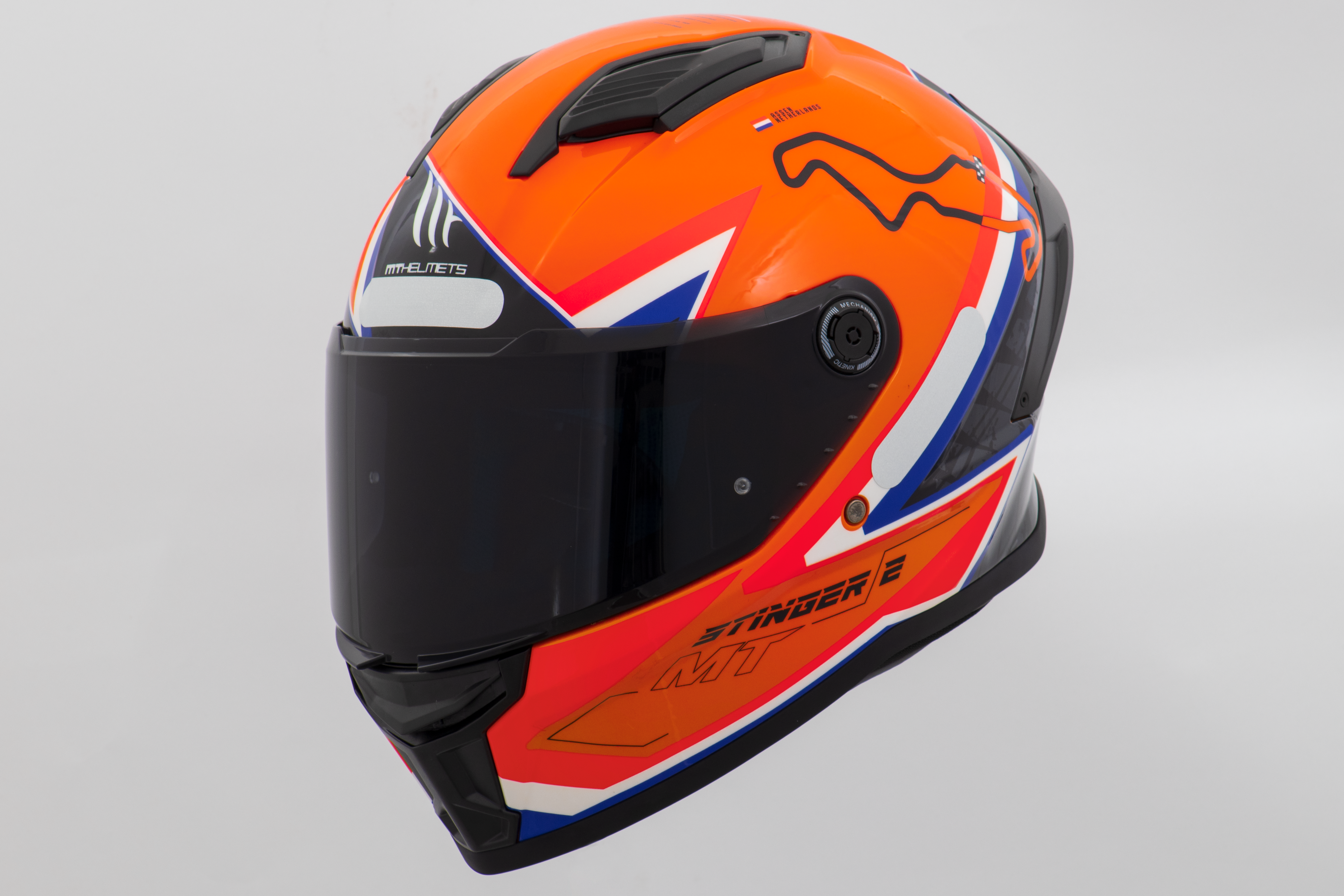 Capacete Mt Helmets Stinger 2 Grand Prix C4 Netherlands Brilho