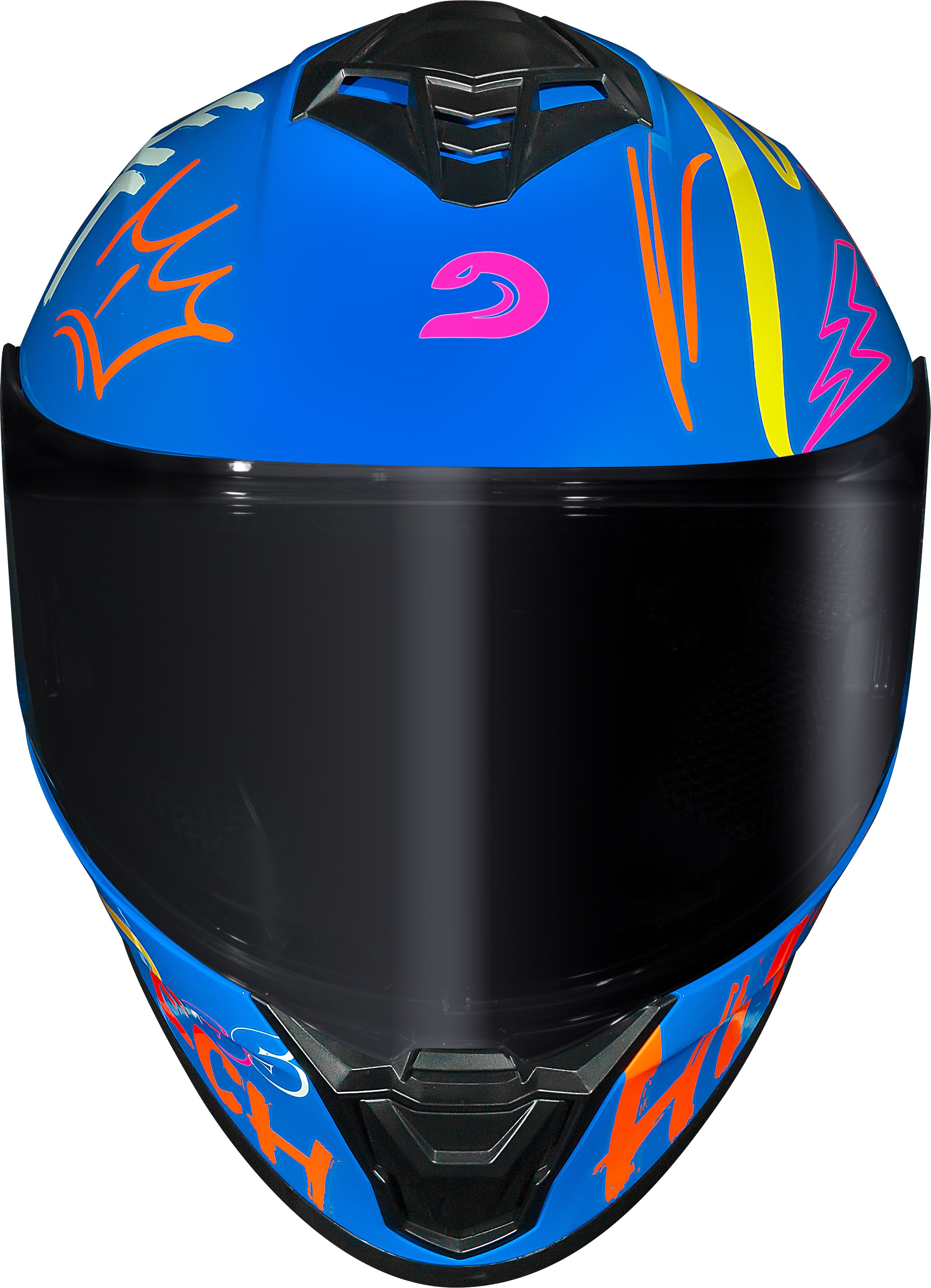 Capacete Race Tech Hit Faster Azul Amarelo
