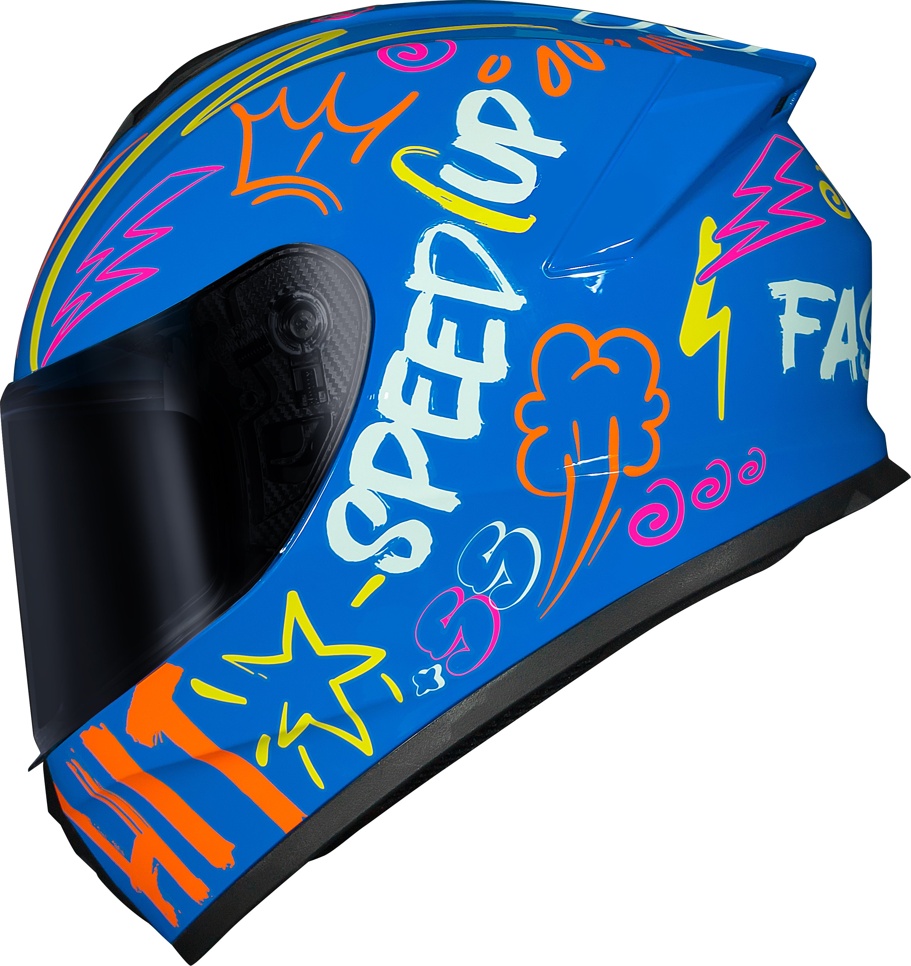 Capacete Race Tech Hit Faster Azul Amarelo