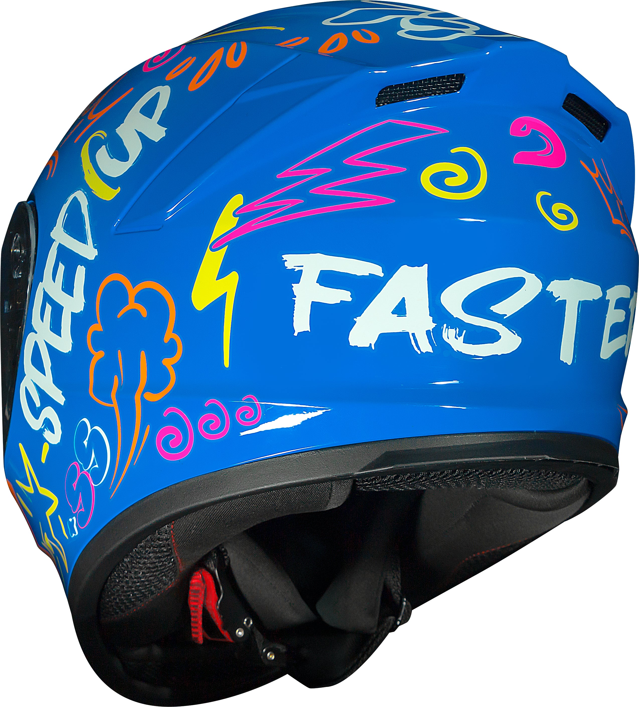 Capacete Race Tech Hit Faster Azul Amarelo